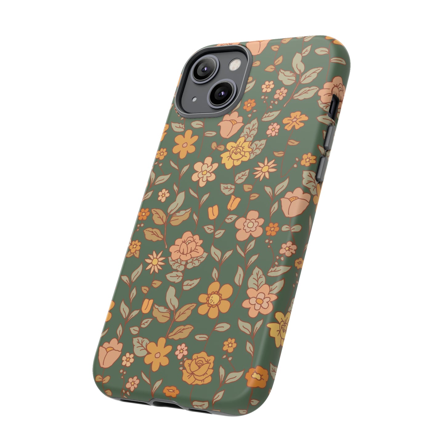 Green Old Fashioned Flowers | Tough Phone Case