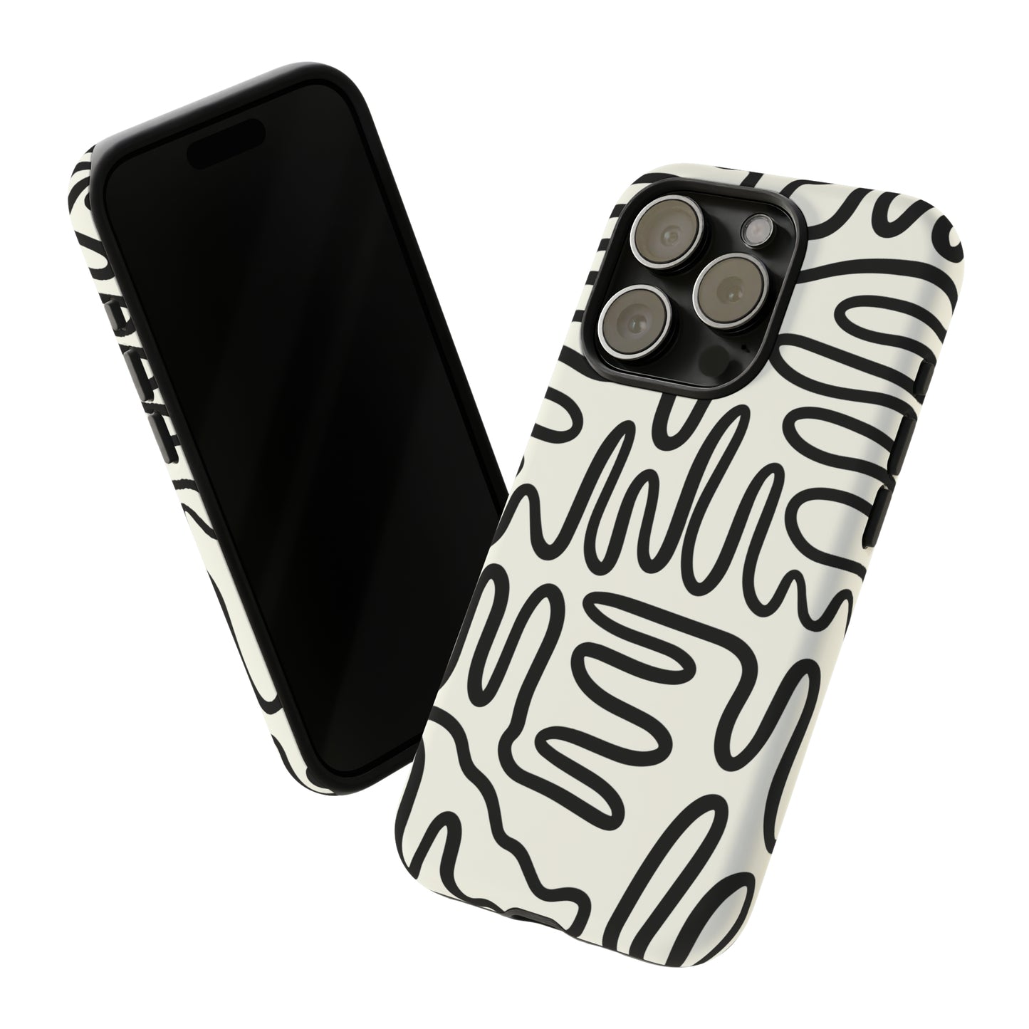 Black and White Squigles | Tough Phone Case