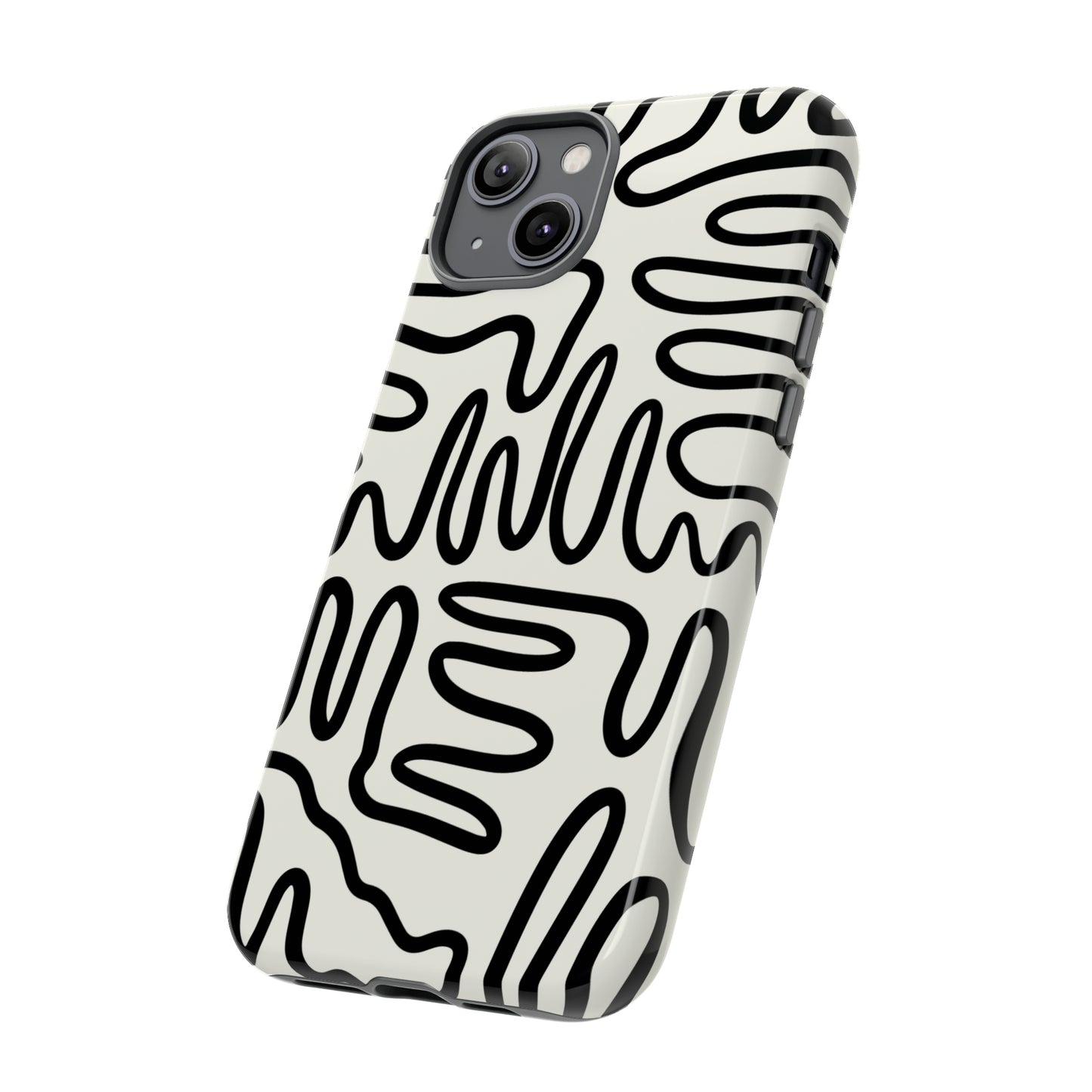 Black and White Squigles | Tough Phone Case