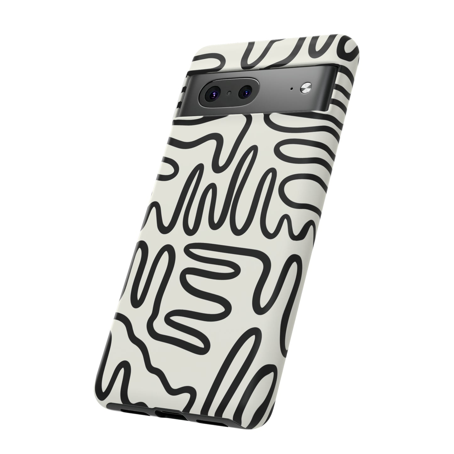 Black and White Squigles | Tough Phone Case