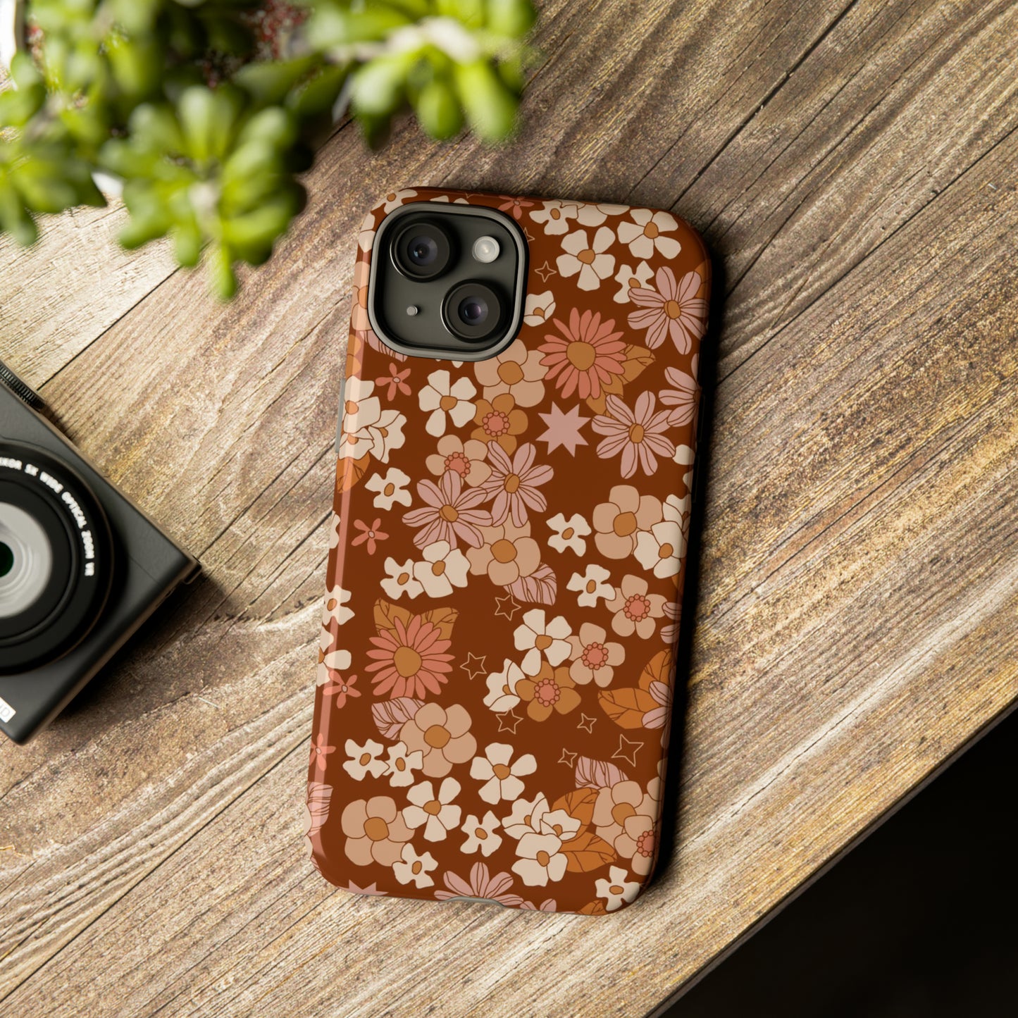 Deep Maroon Meadow | Tough Phone Case