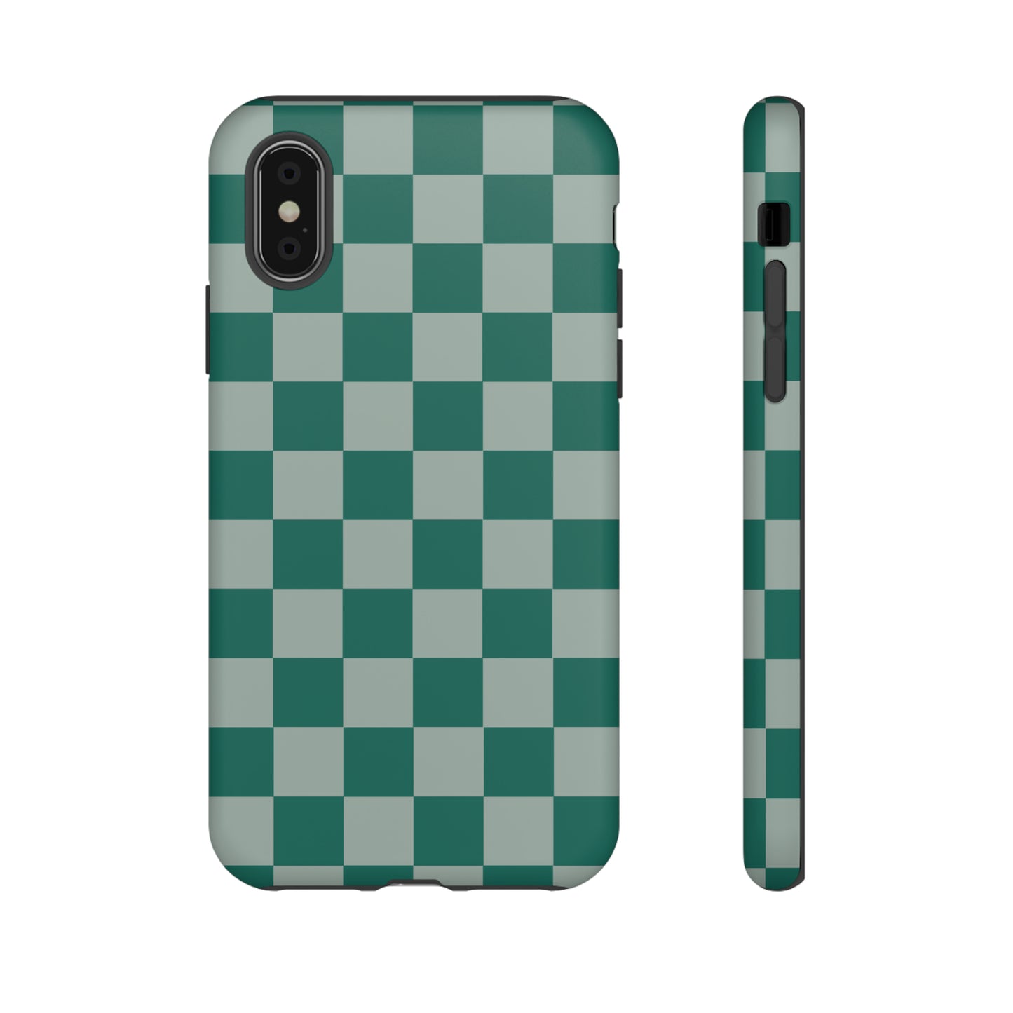 Green on Green Checkerboard | Tough Phone Case