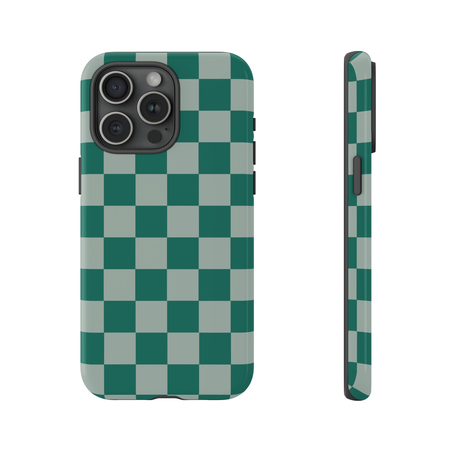 Green on Green Checkerboard | Tough Phone Case