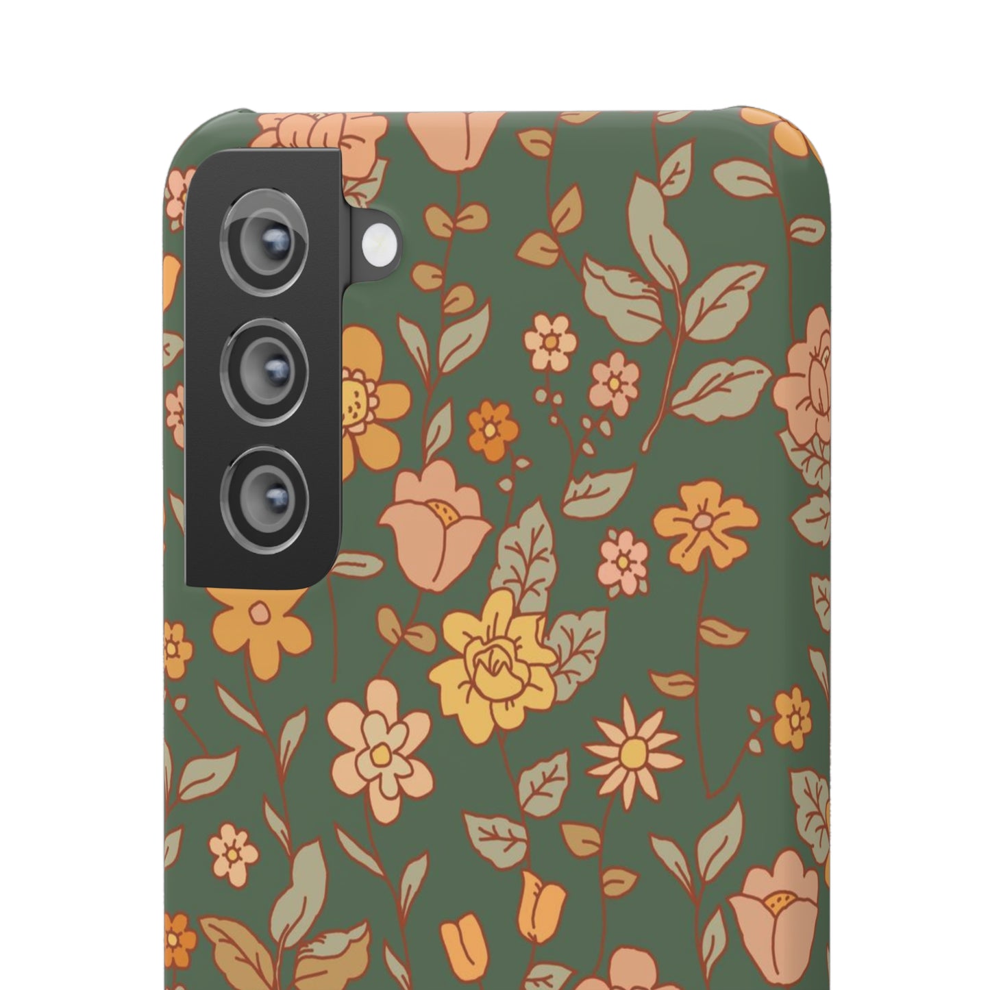 Green Old Fashioned Flowers / Snap Cases