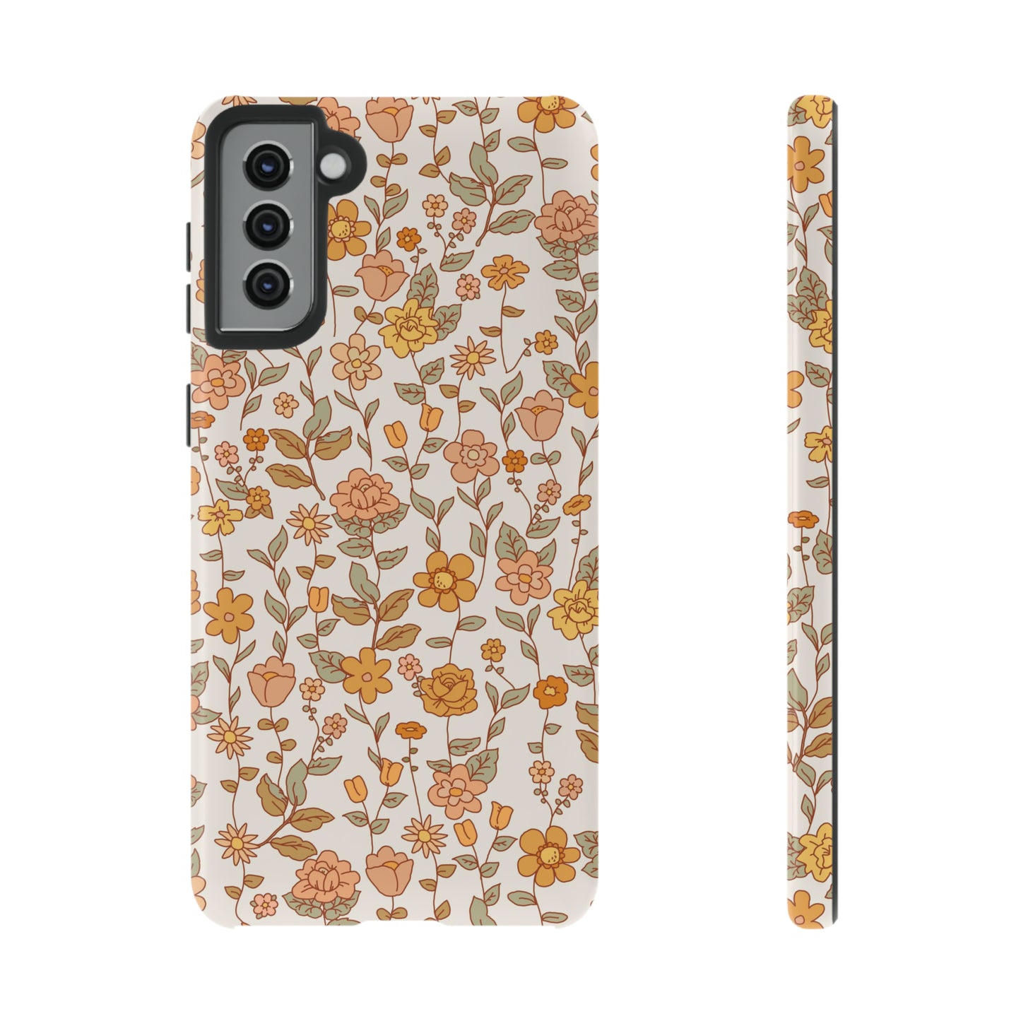 White Old Fashioned Flowers | Tough Phone Case