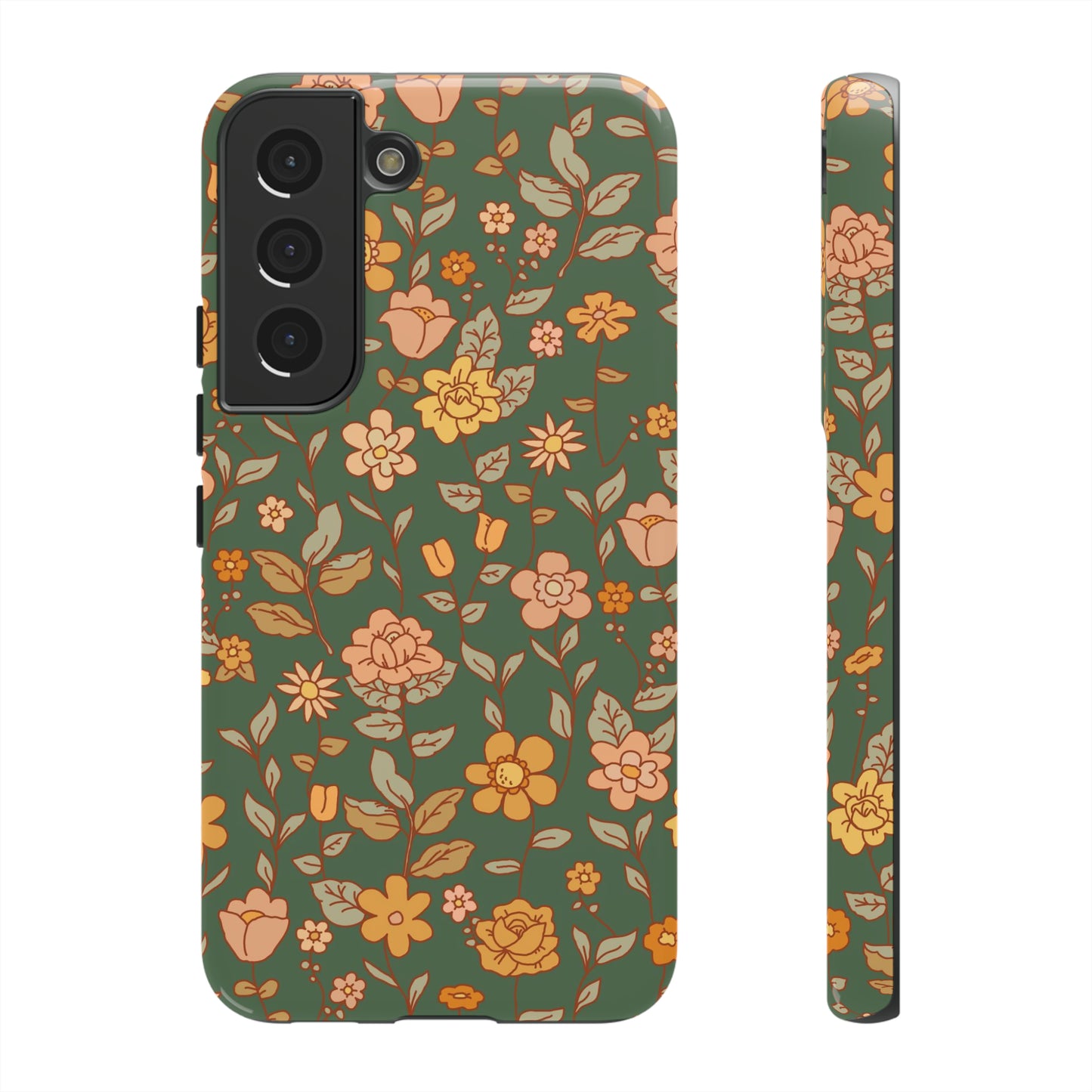 Green Old Fashioned Flowers | Tough Phone Case