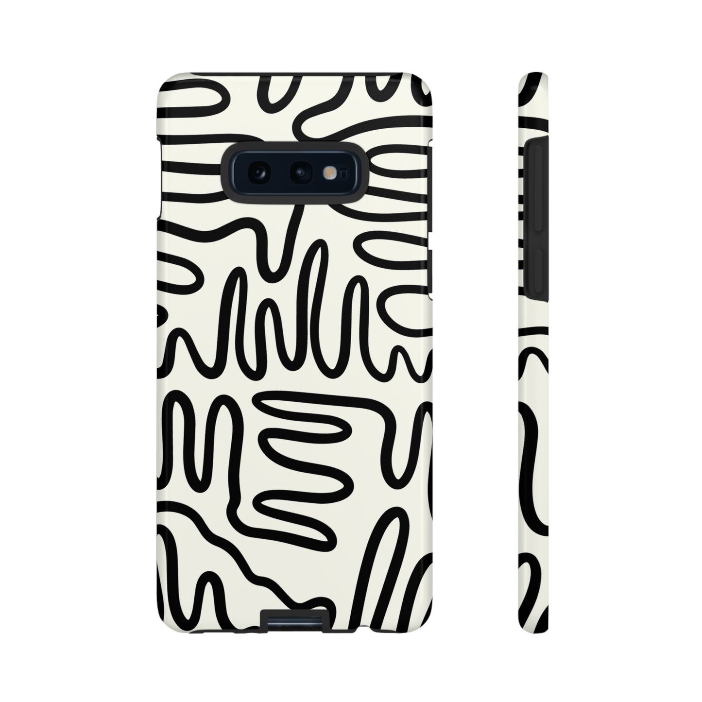 Black and White Squigles | Tough Phone Case