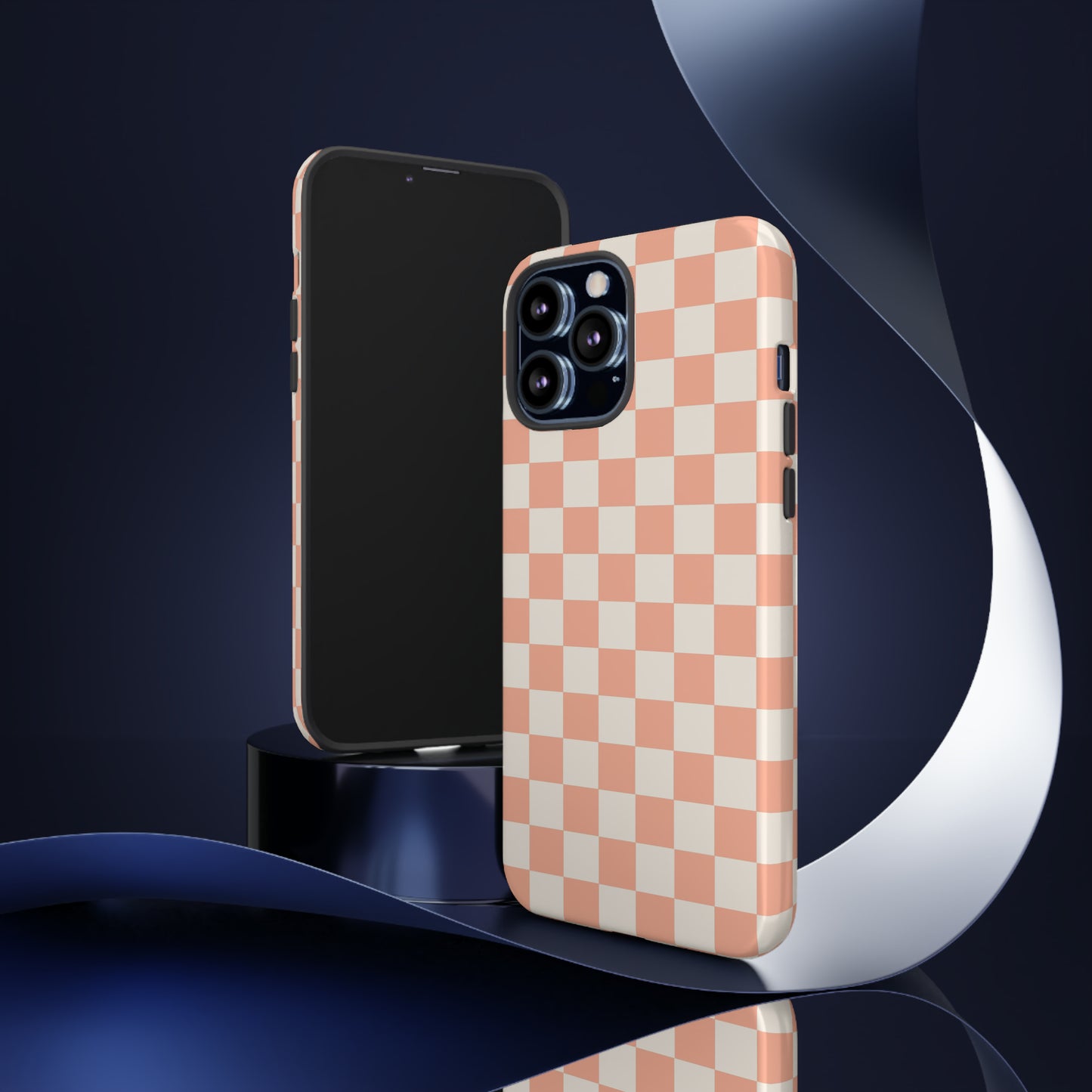 Light Peach Checkers | Tough Phone Case