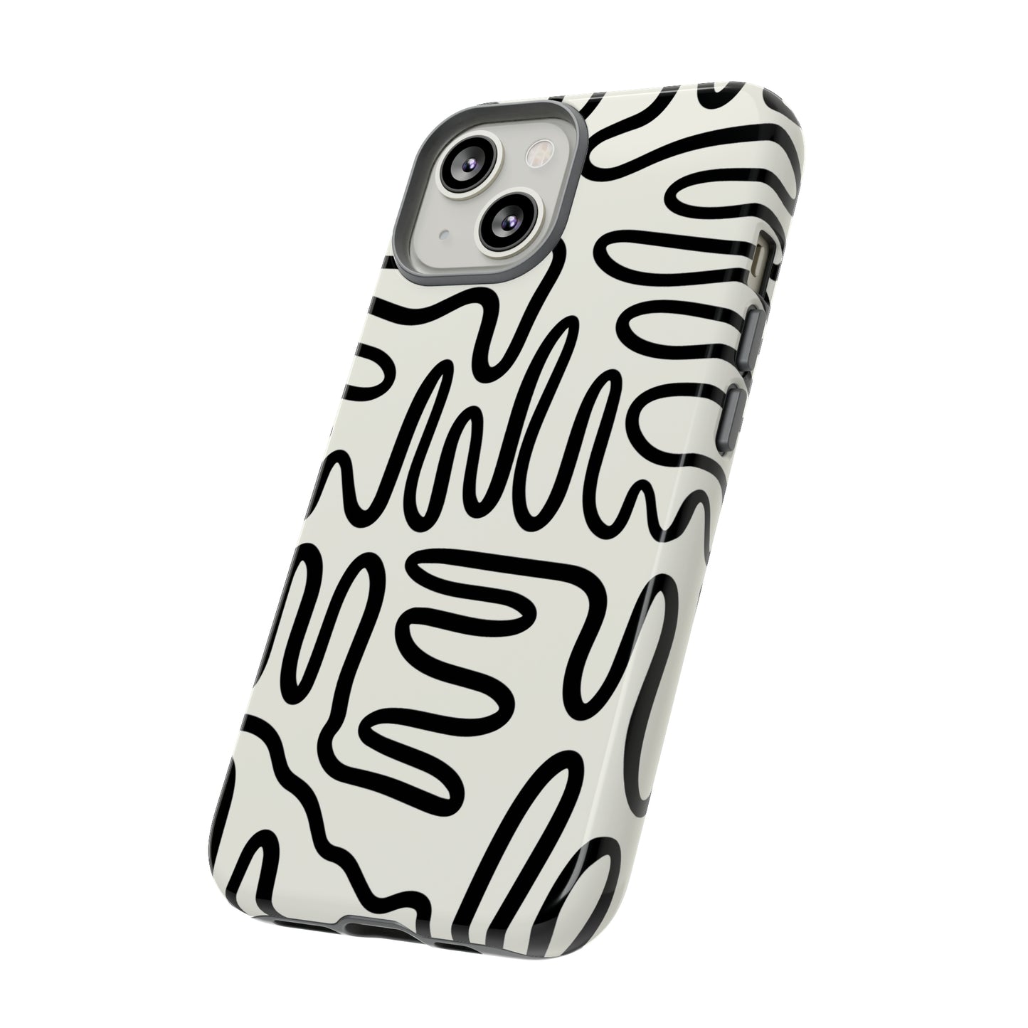 Black and White Squigles | Tough Phone Case