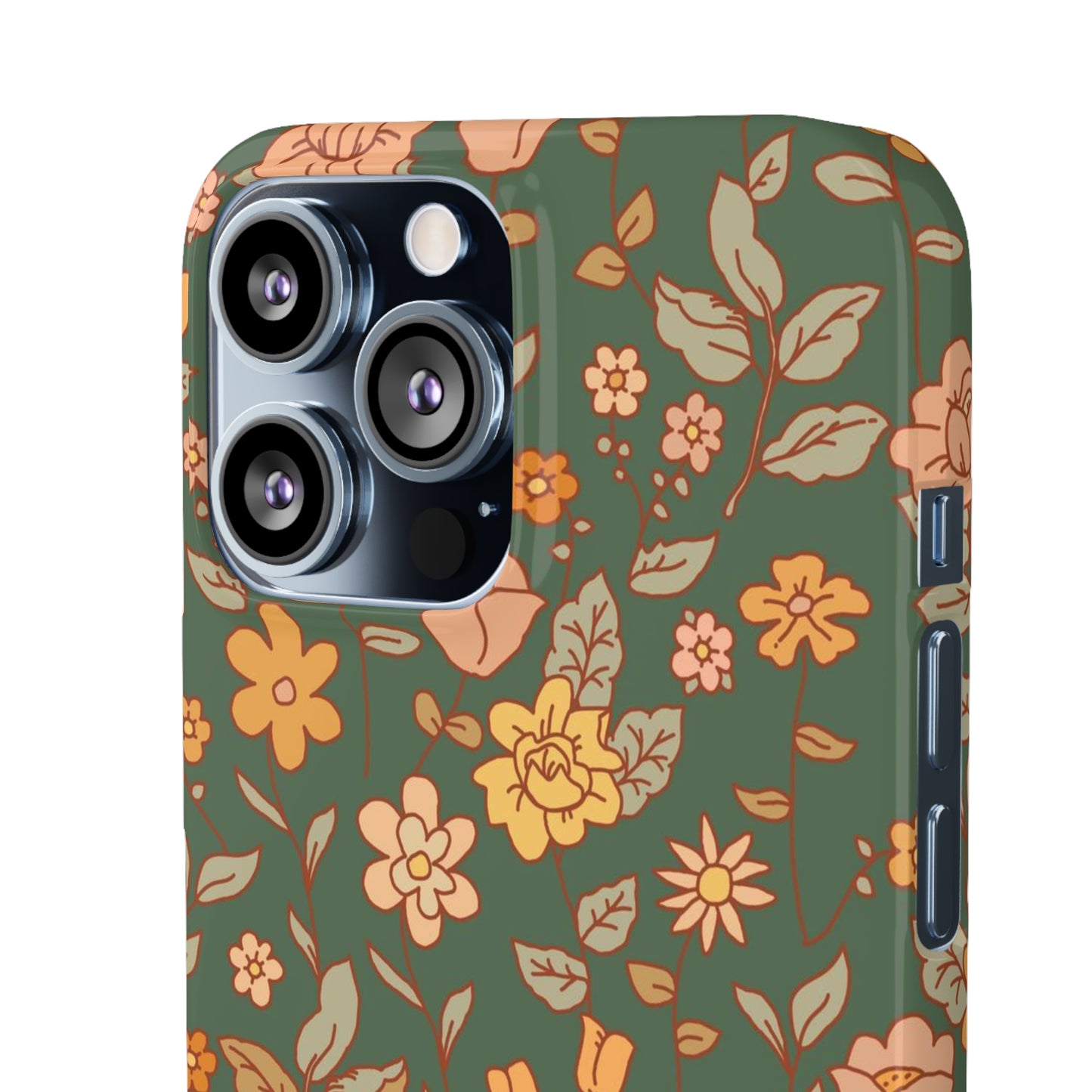 Green Old Fashioned Flowers / Snap Cases