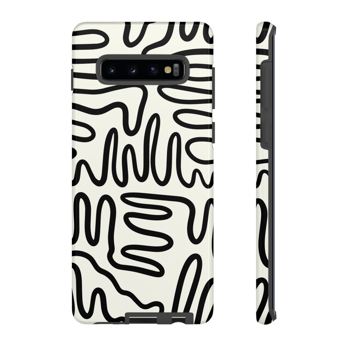 Black and White Squigles | Tough Phone Case