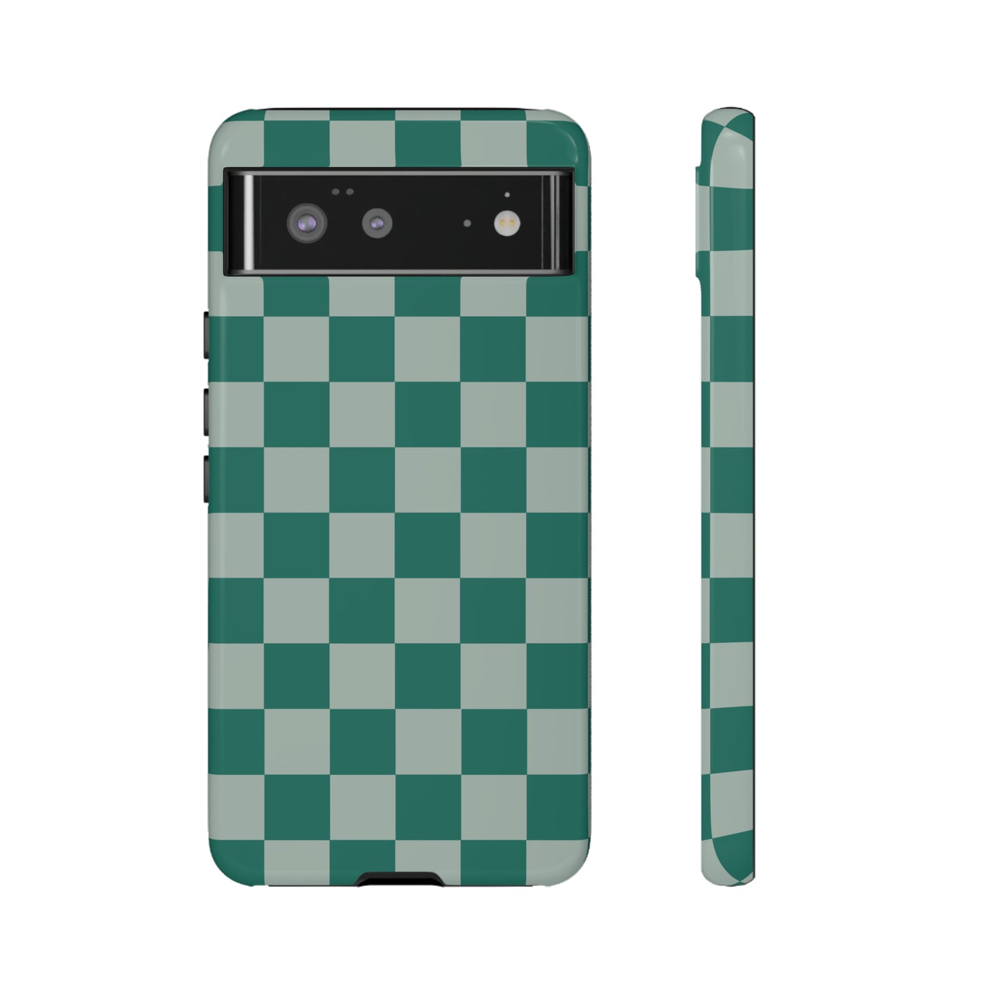 Green on Green Checkerboard | Tough Phone Case