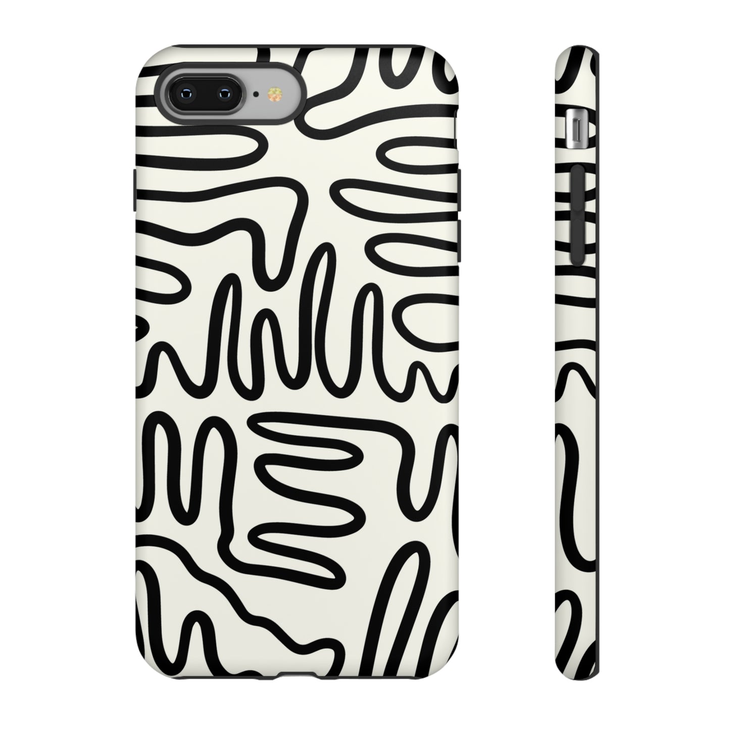 Black and White Squigles | Tough Phone Case