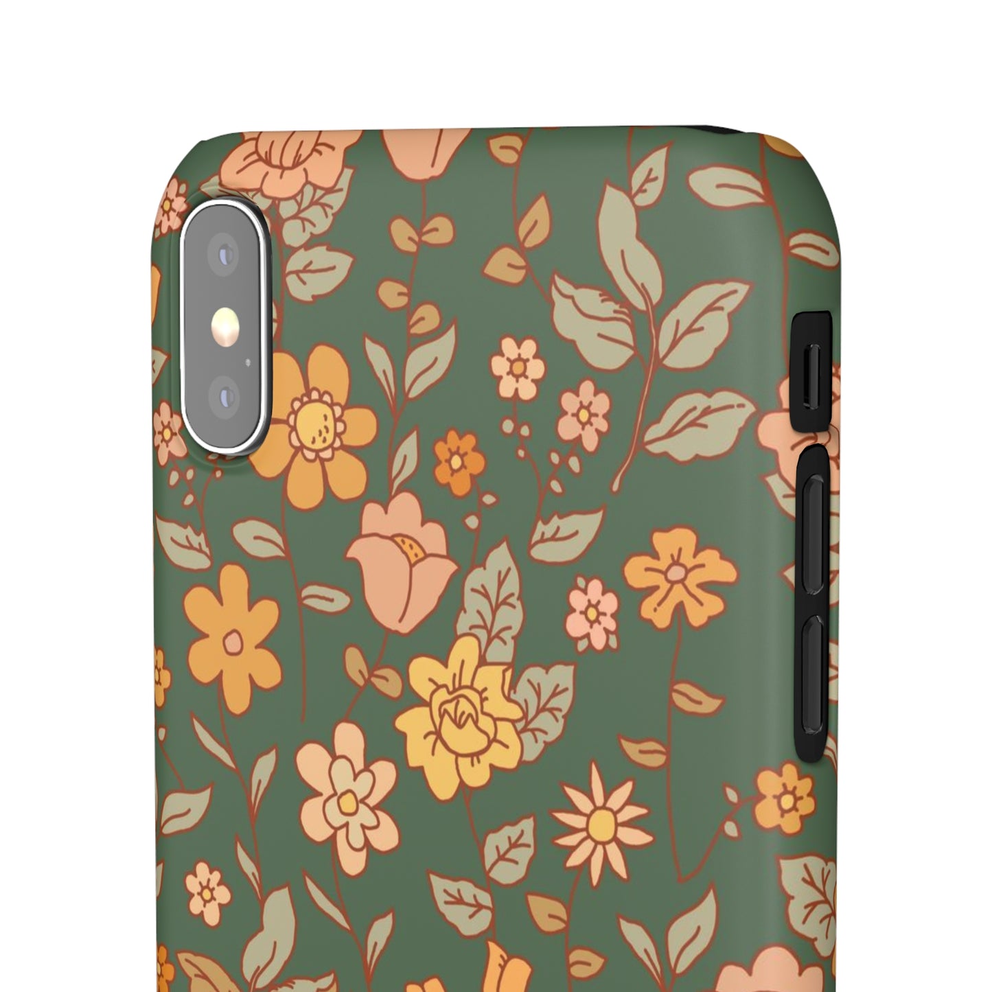 Green Old Fashioned Flowers / Snap Cases