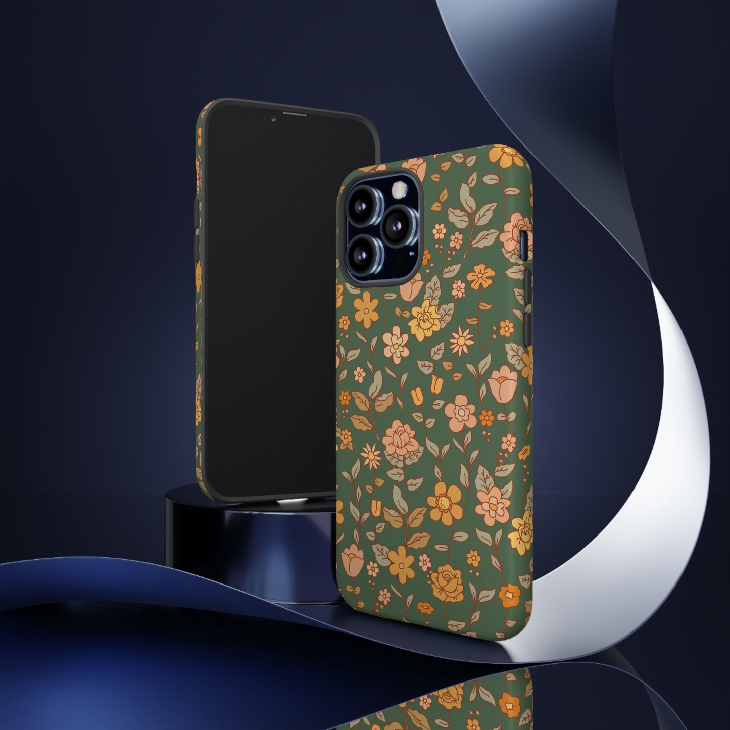 Green Old Fashioned Flowers | Tough Phone Case