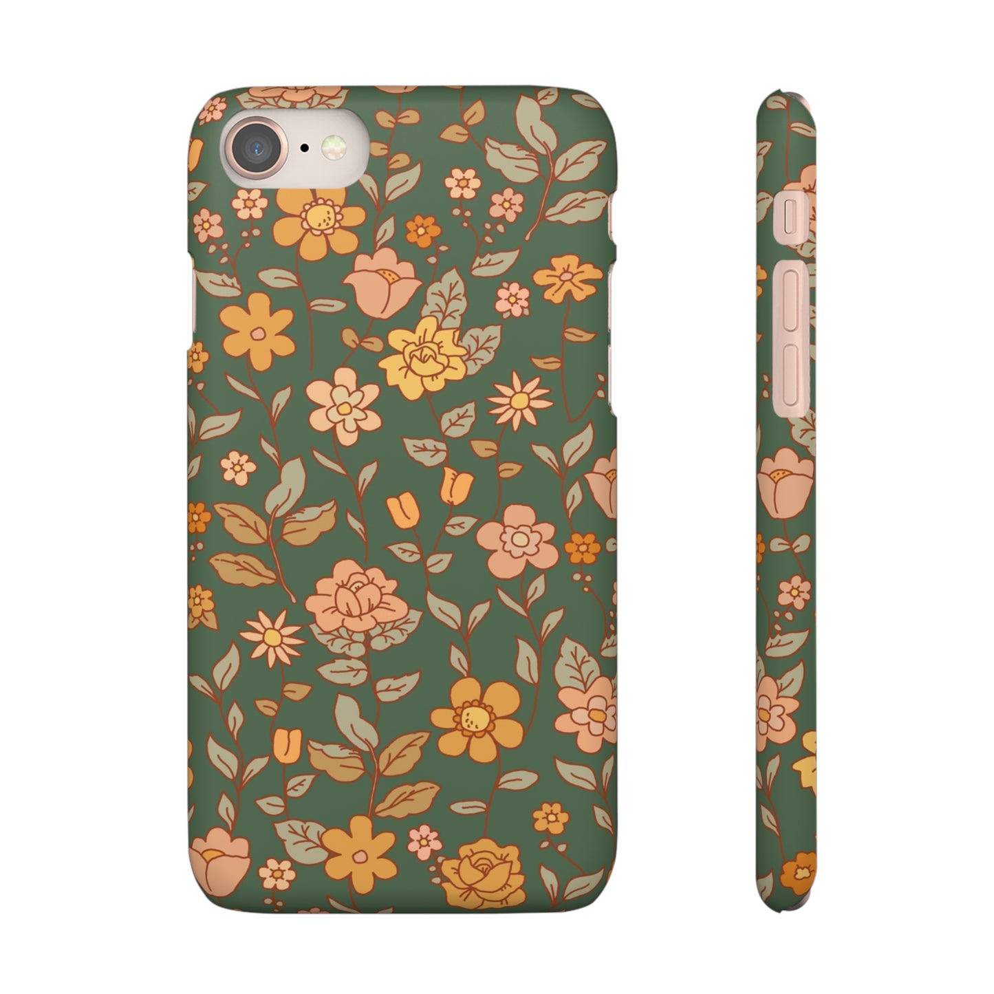 Green Old Fashioned Flowers / Snap Cases