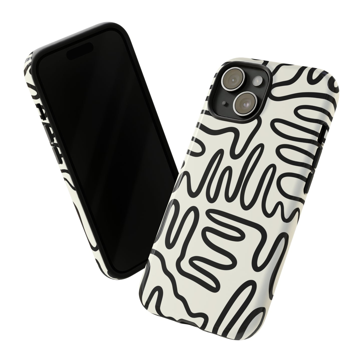 Black and White Squigles | Tough Phone Case