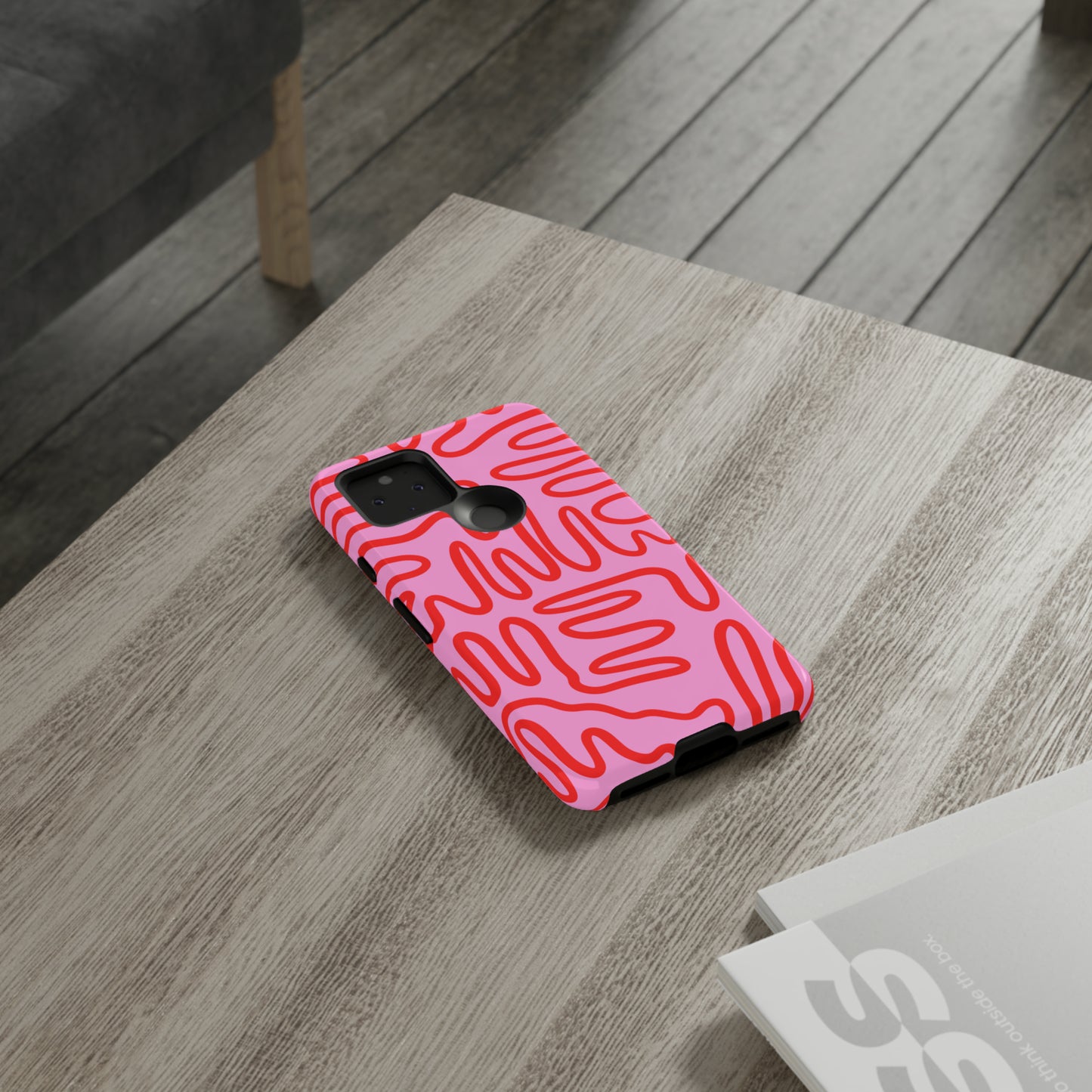 Red and Pink Squigles | Tough Phone Case