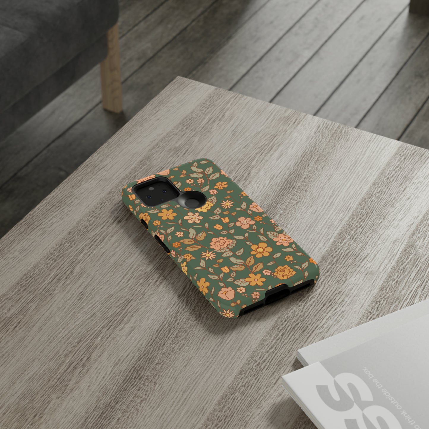 Green Old Fashioned Flowers | Tough Phone Case