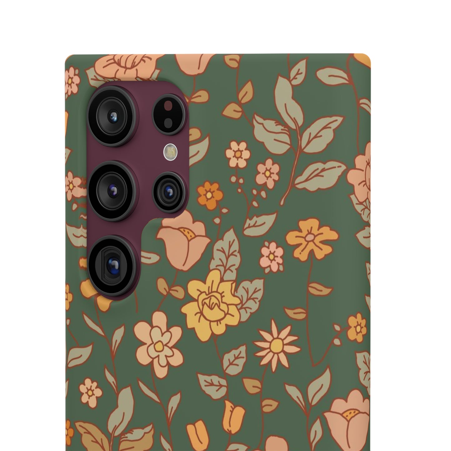 Green Old Fashioned Flowers / Snap Cases