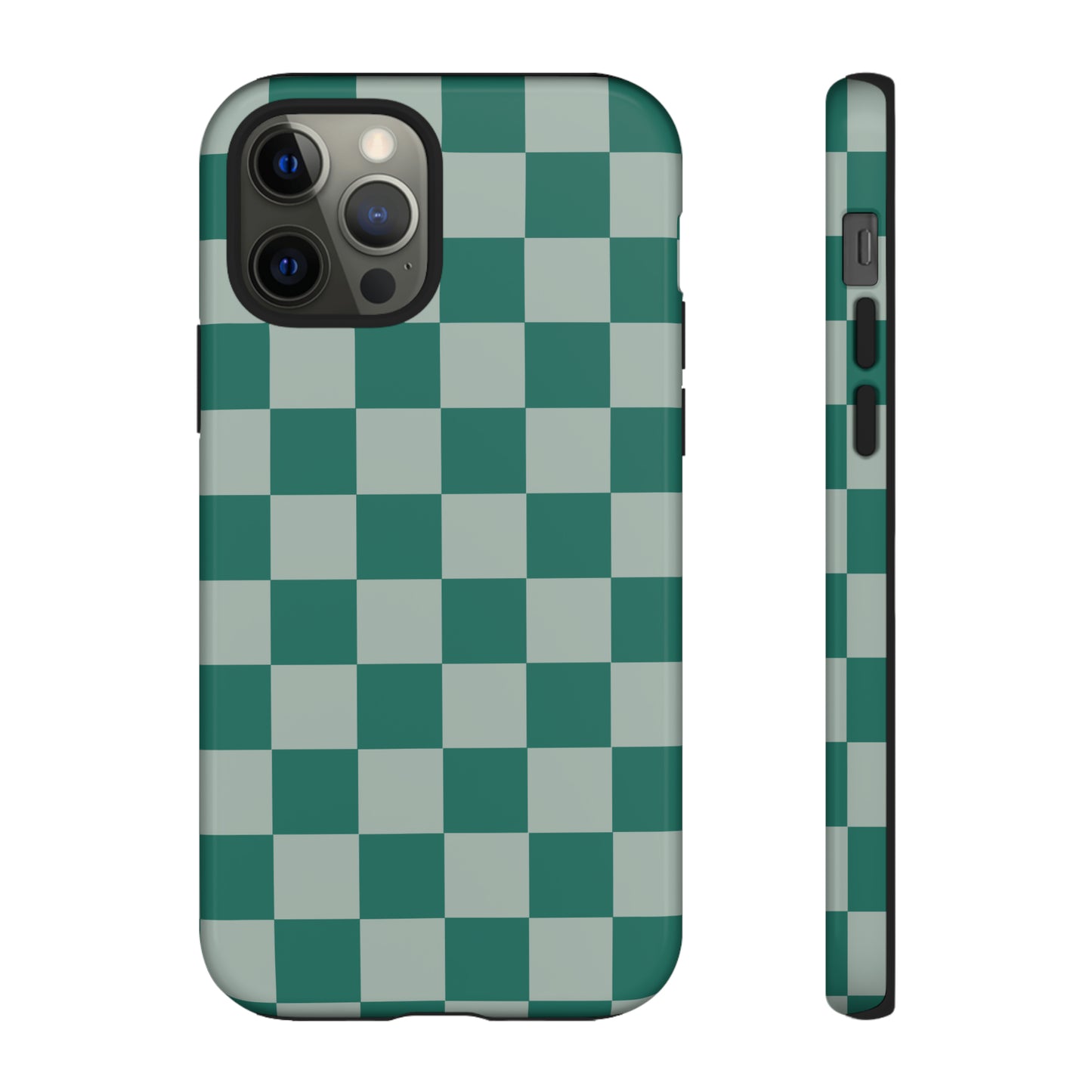 Green on Green Checkerboard | Tough Phone Case