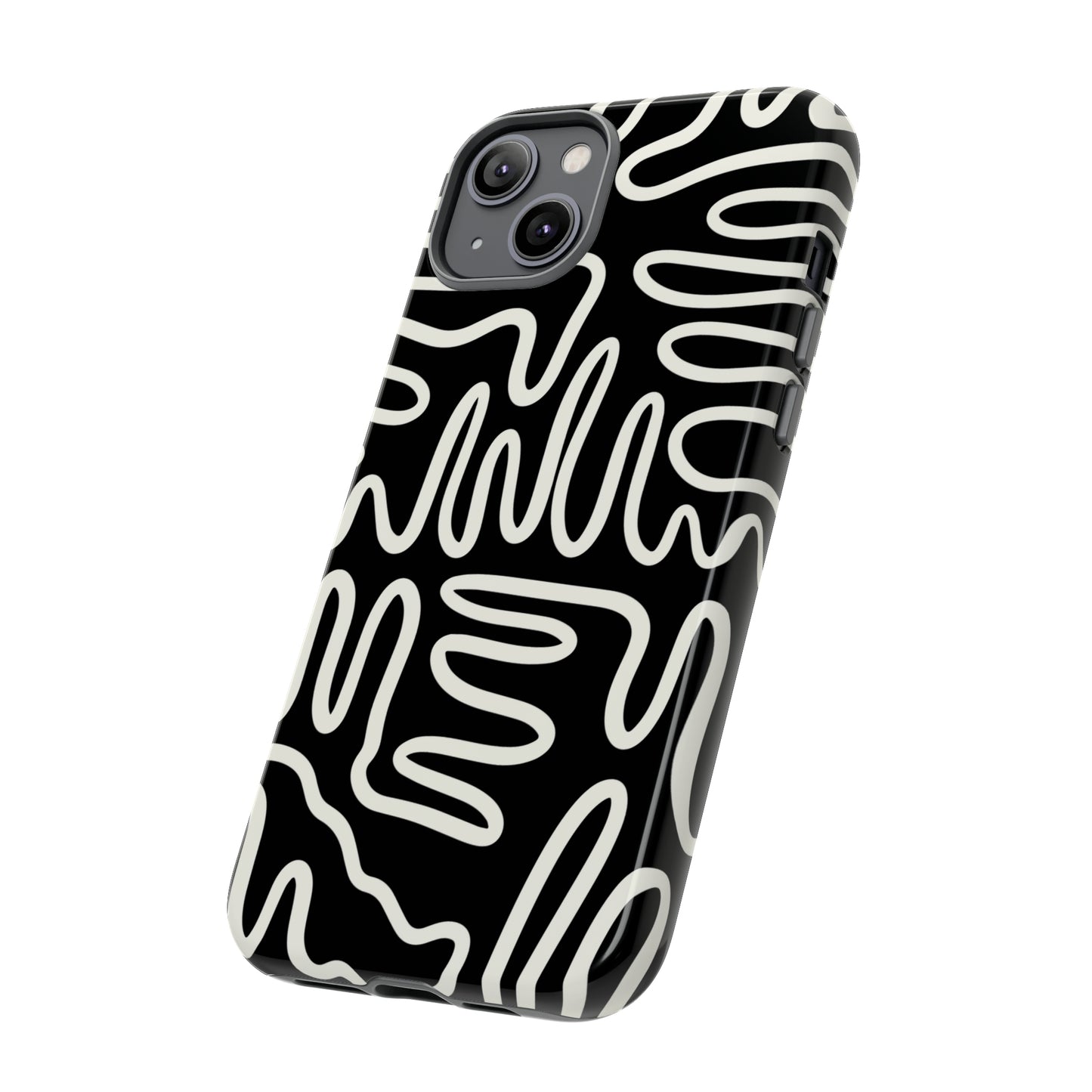 White and Black Squigles | Tough Phone Case