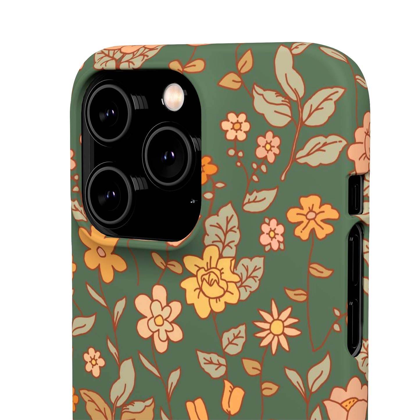 Green Old Fashioned Flowers / Snap Cases