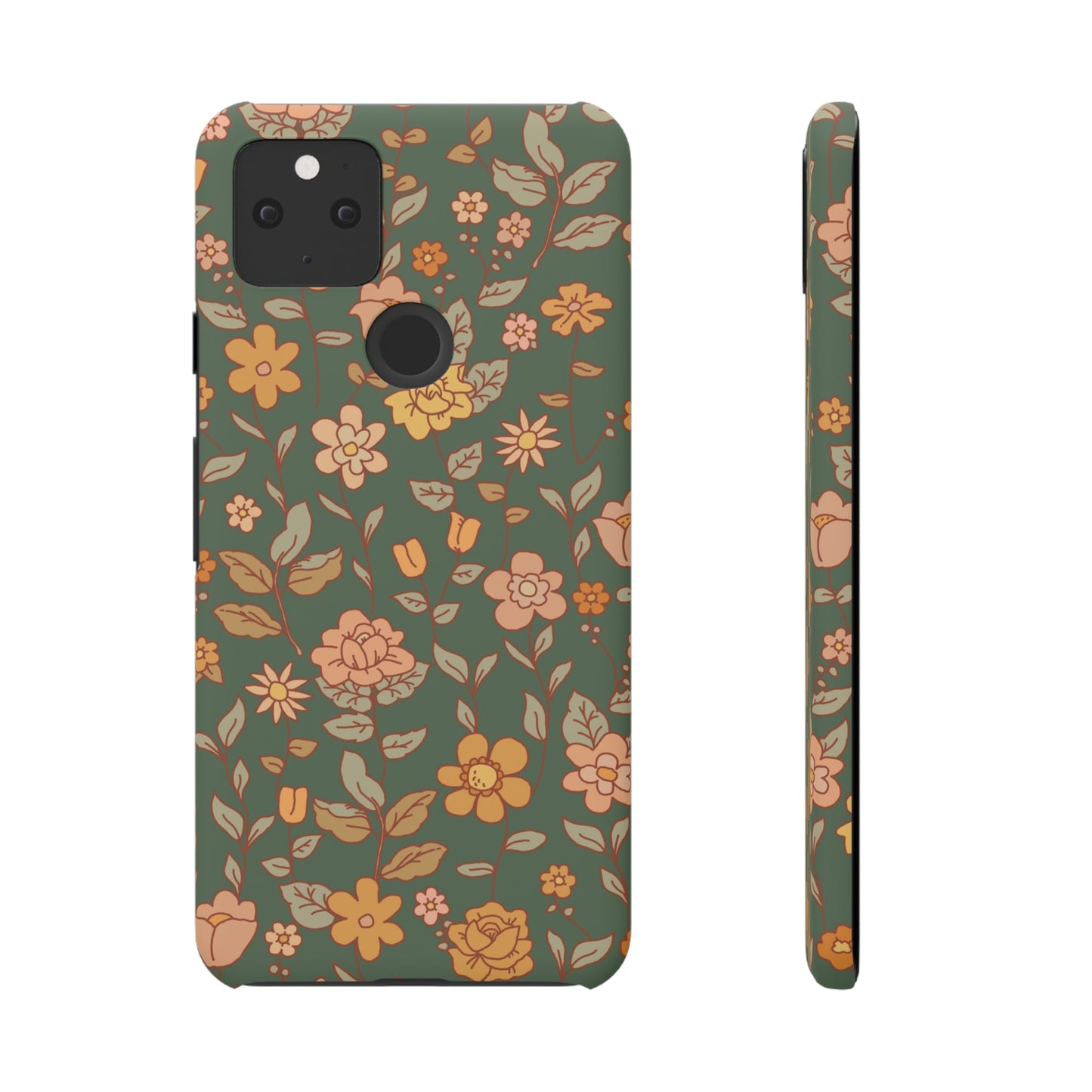 Green Old Fashioned Flowers / Snap Cases