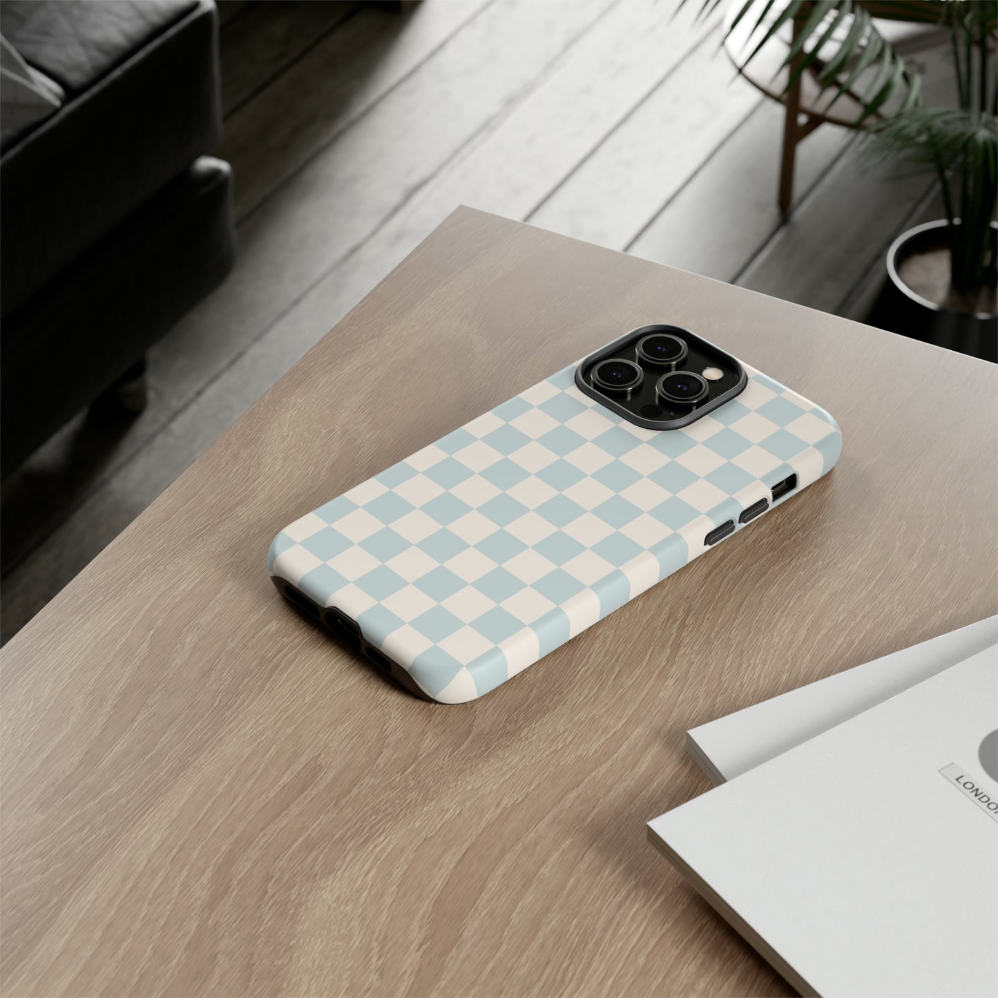 Light Blue Checkers | Tough Phone Case