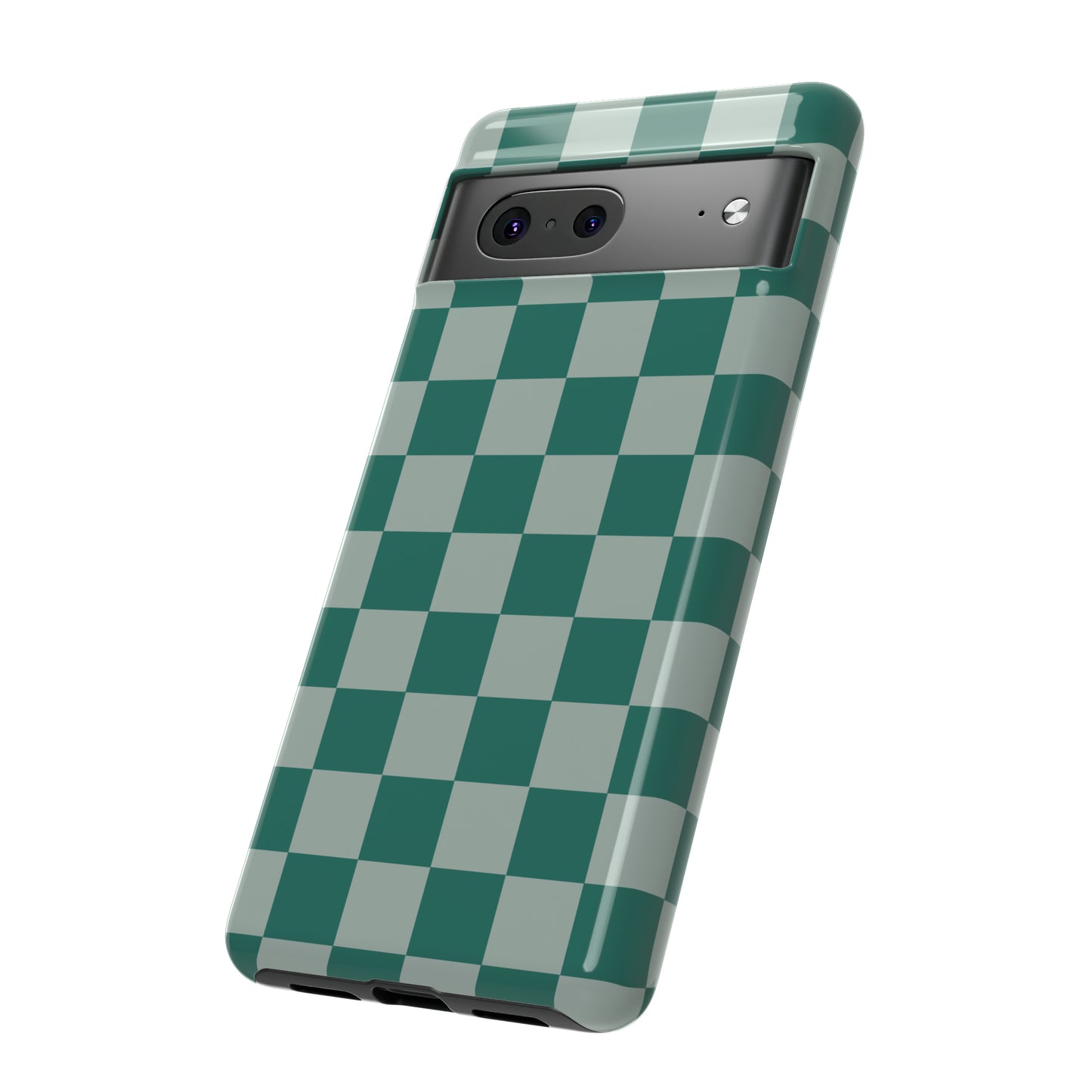 Green on Green Checkerboard | Tough Phone Case