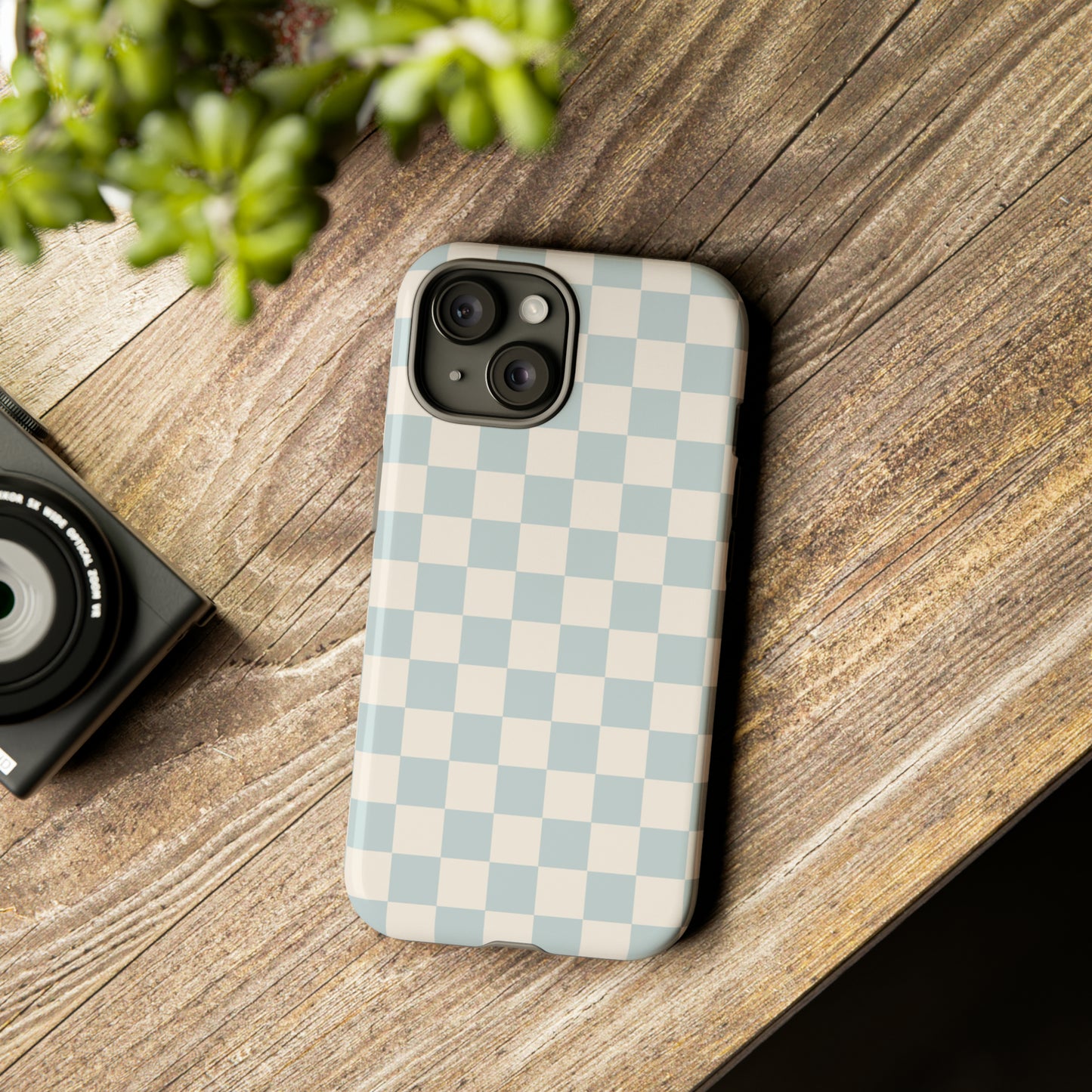 Light Blue Checkers | Tough Phone Case