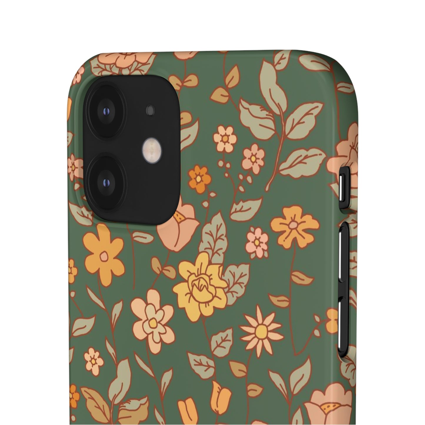 Green Old Fashioned Flowers / Snap Cases