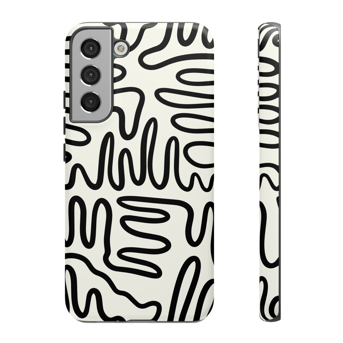 Black and White Squigles | Tough Phone Case