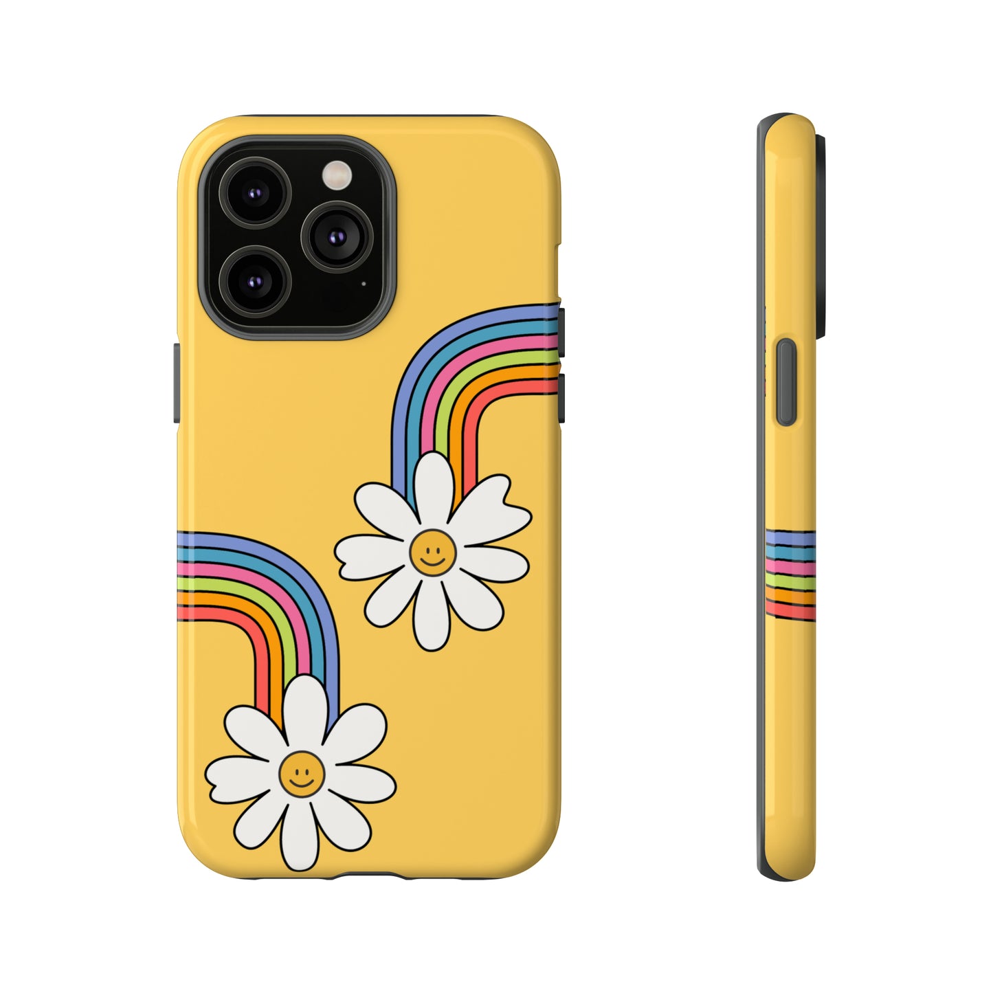 Groovy Rainbow Smiley Faces Phone Case- Tough Cases