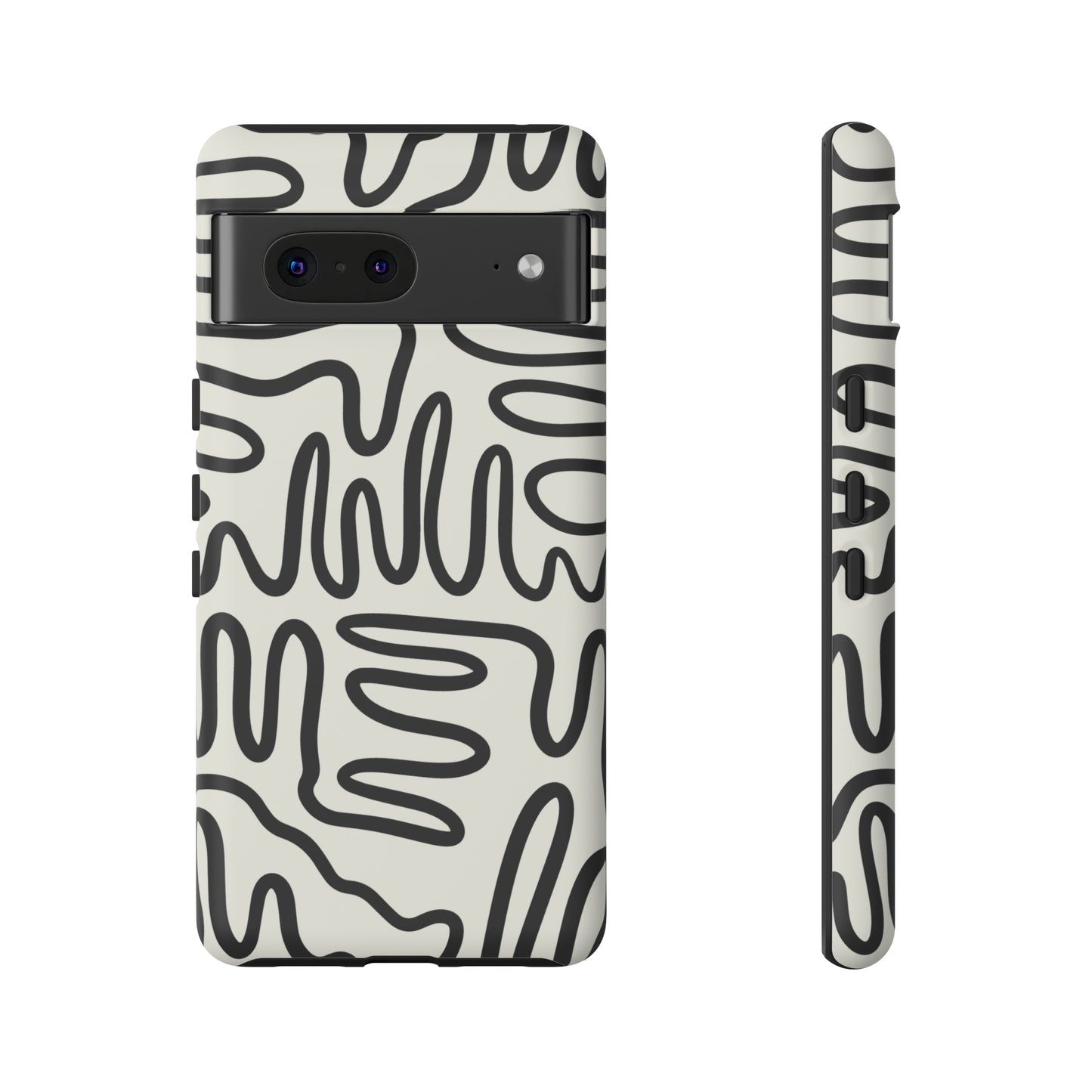 Black and White Squigles | Tough Phone Case