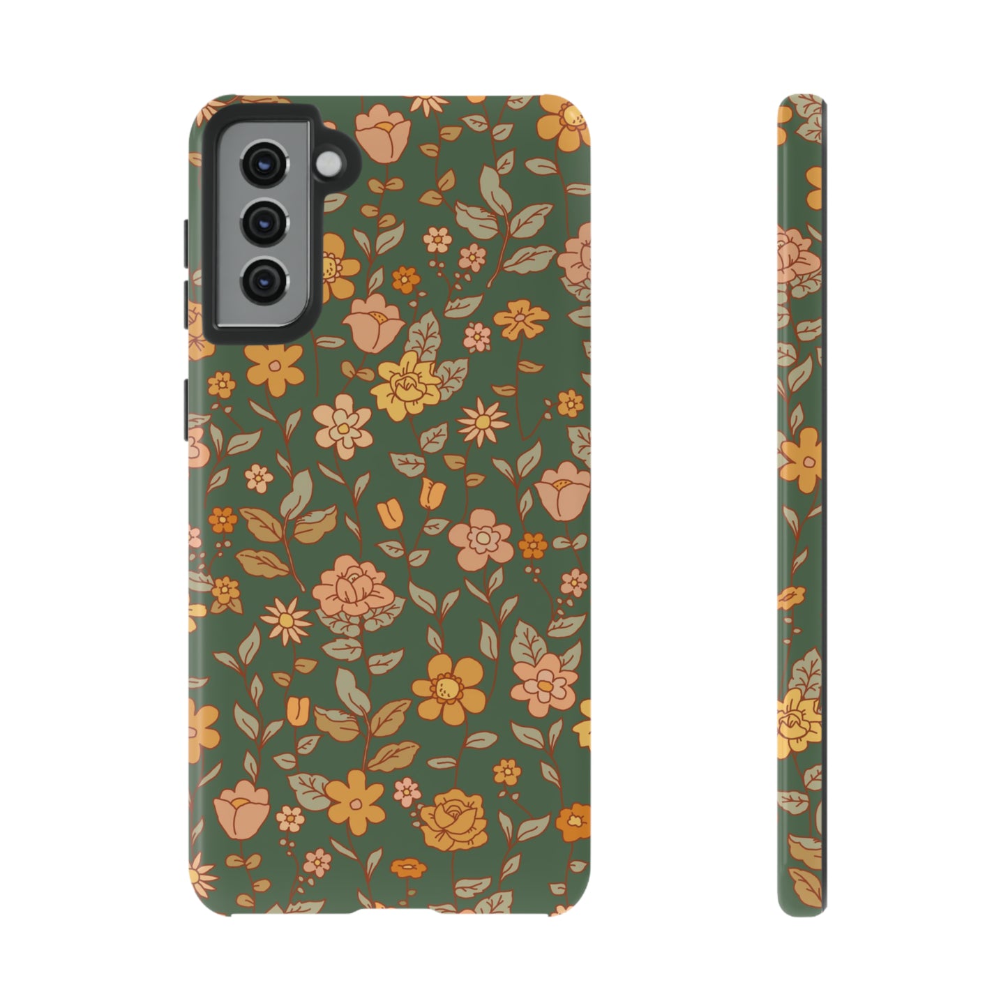 Green Old Fashioned Flowers | Tough Phone Case