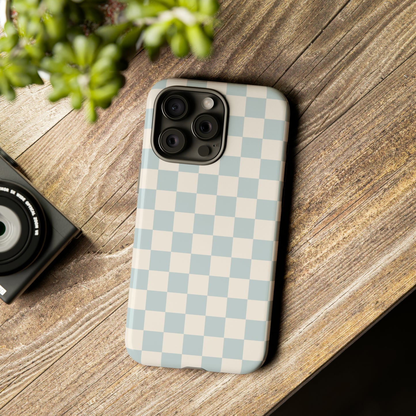 Light Blue Checkers | Tough Phone Case