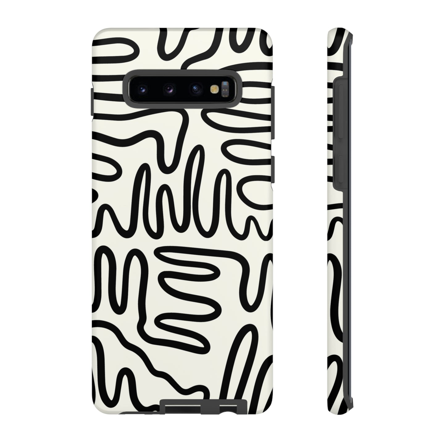 Black and White Squigles | Tough Phone Case