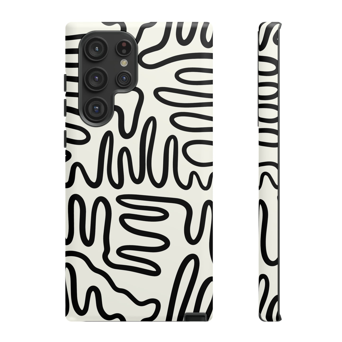 Black and White Squigles | Tough Phone Case