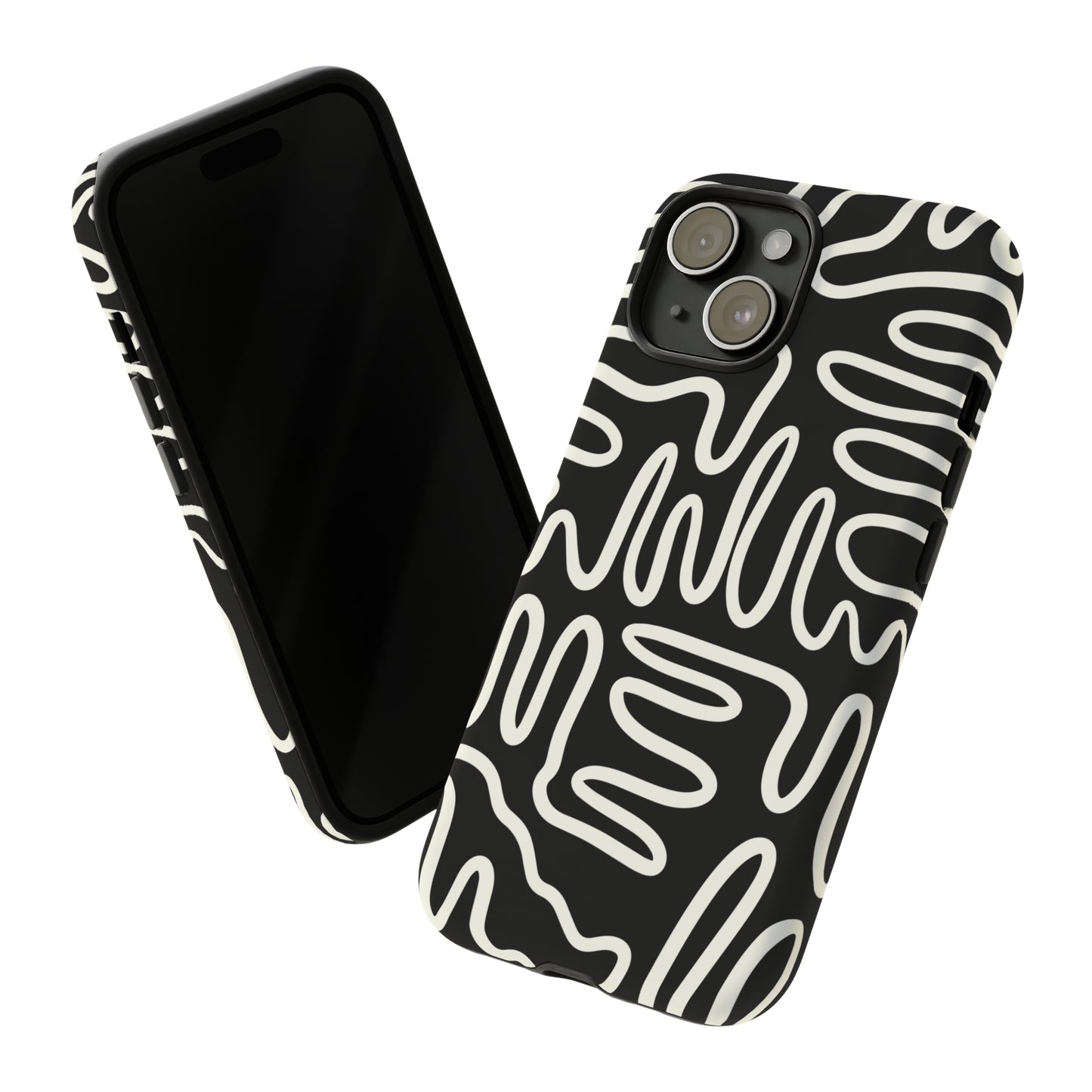 White and Black Squigles | Tough Phone Case