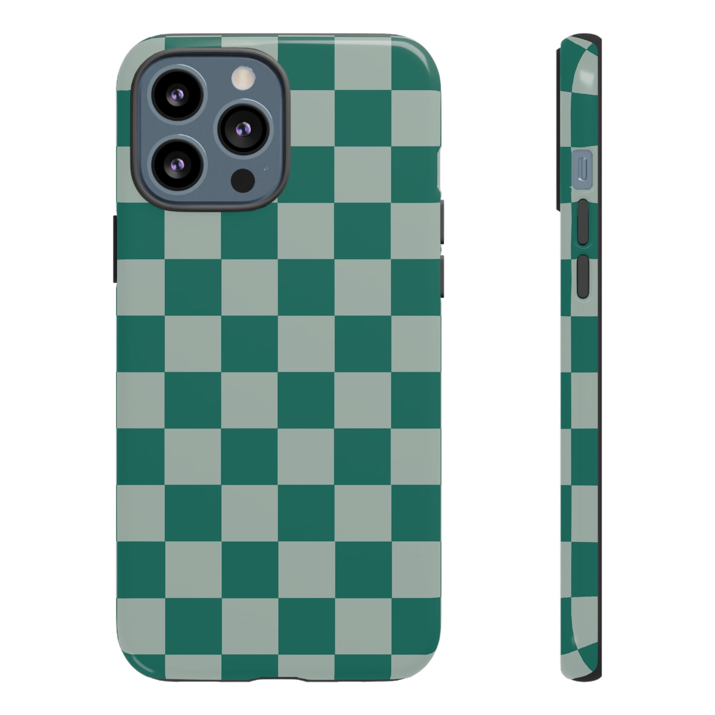 Green on Green Checkerboard | Tough Phone Case