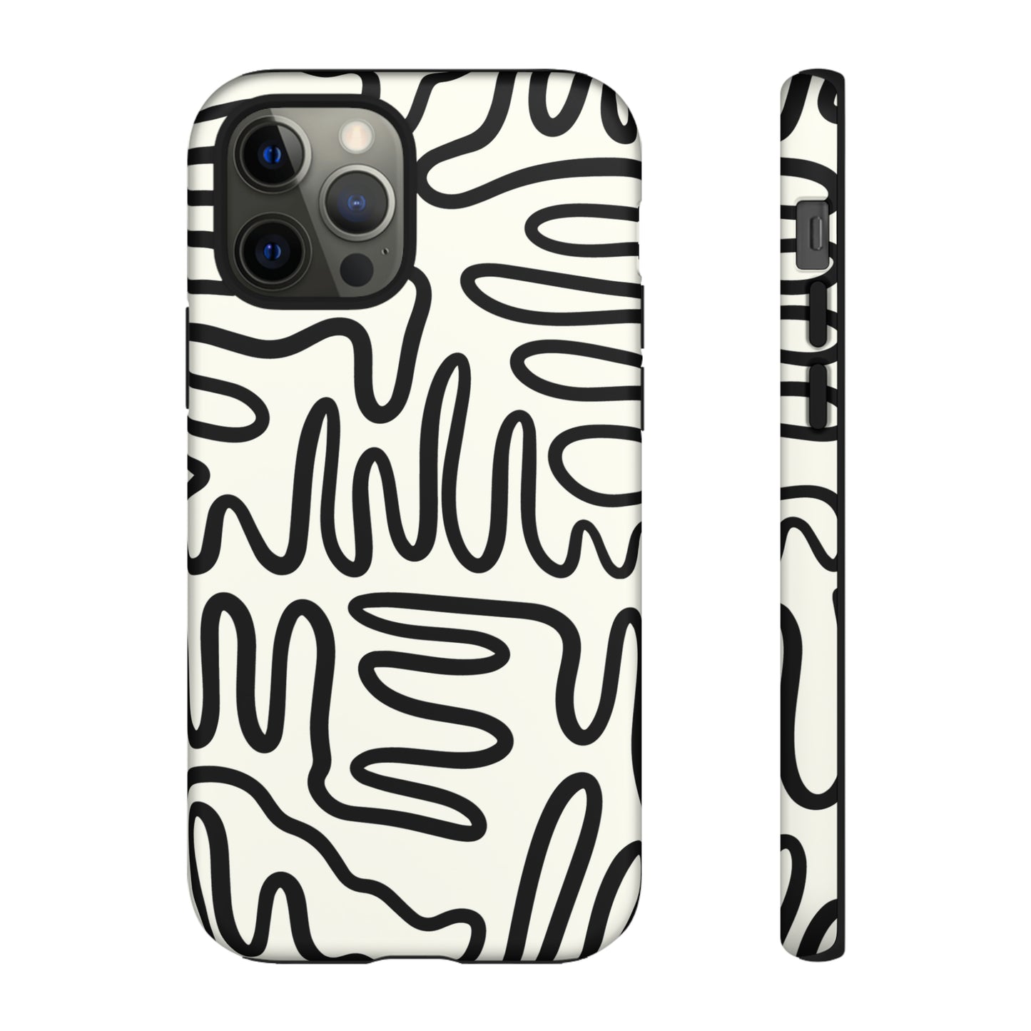 Black and White Squigles | Tough Phone Case