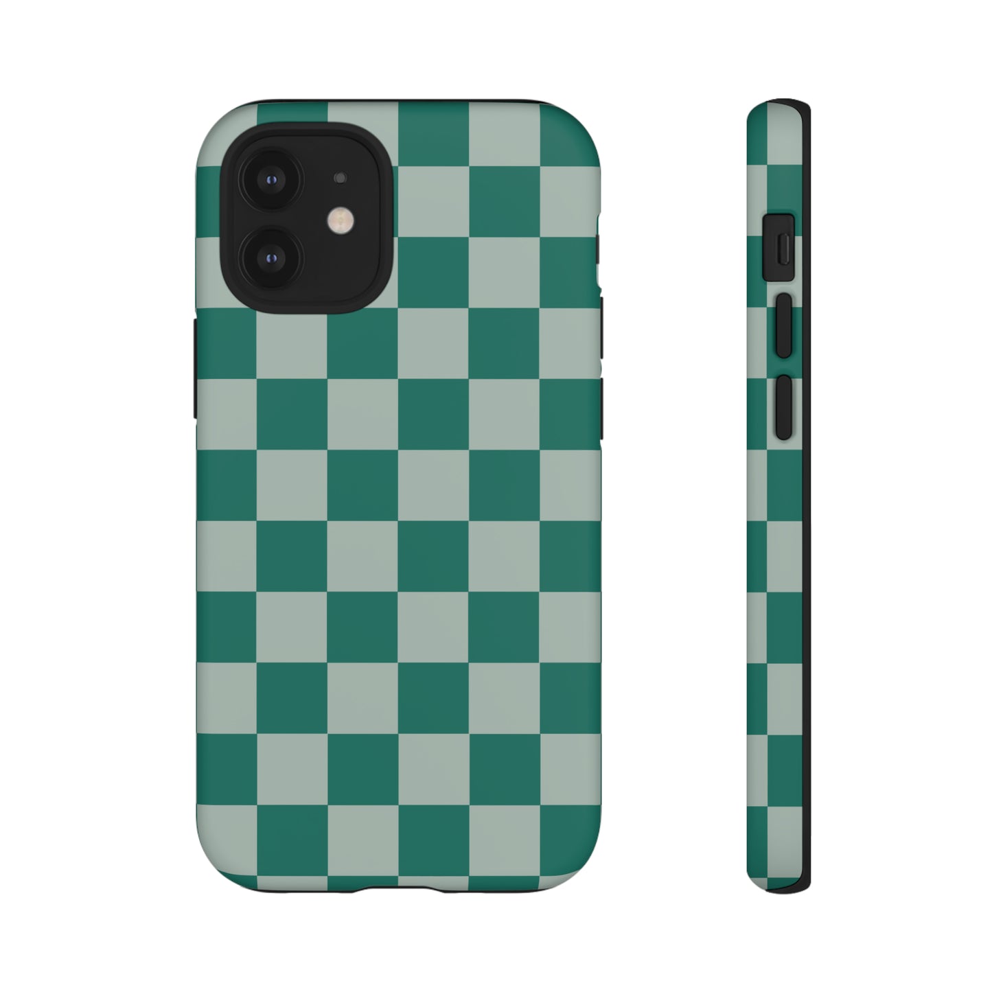 Green on Green Checkerboard | Tough Phone Case