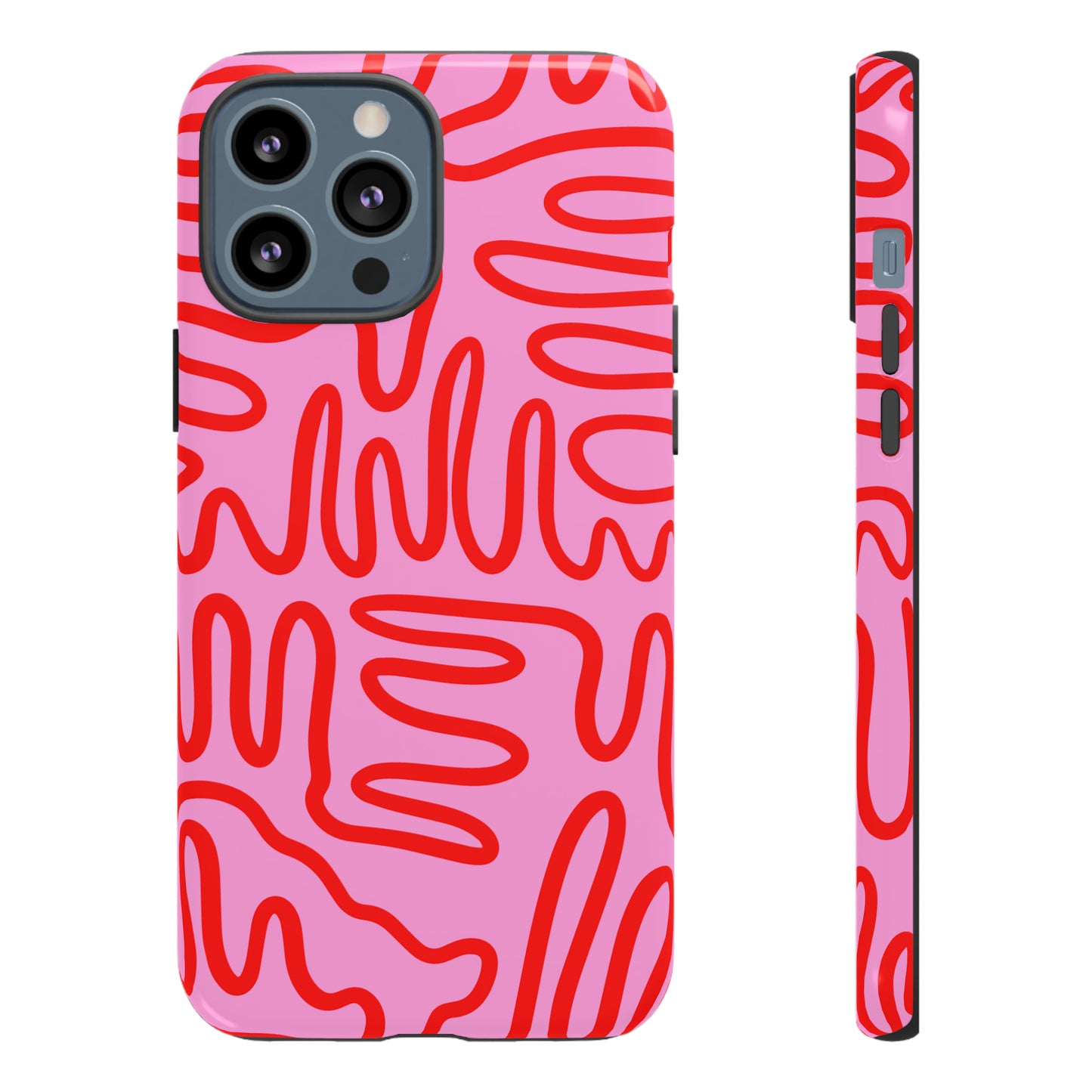 Red and Pink Squigles | Tough Phone Case