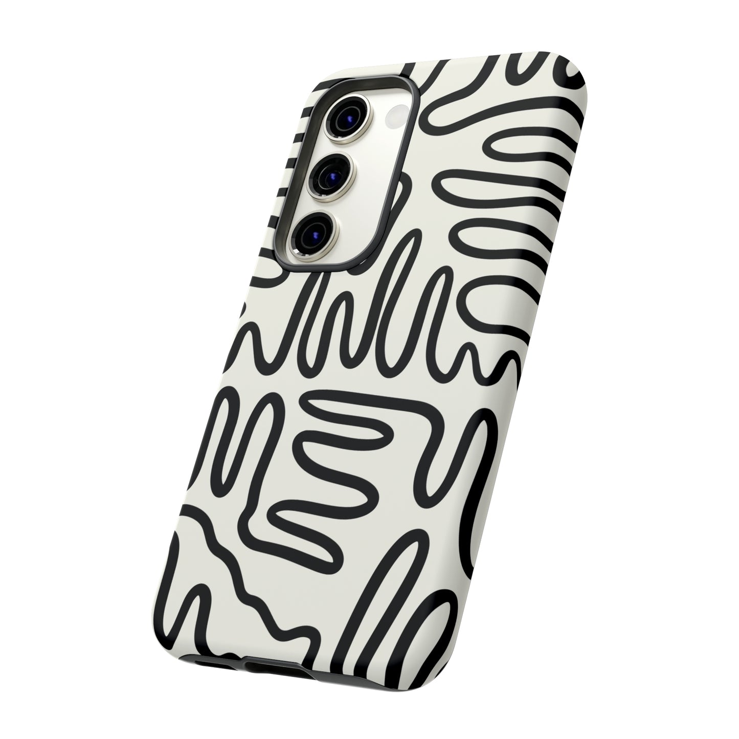 Black and White Squigles | Tough Phone Case