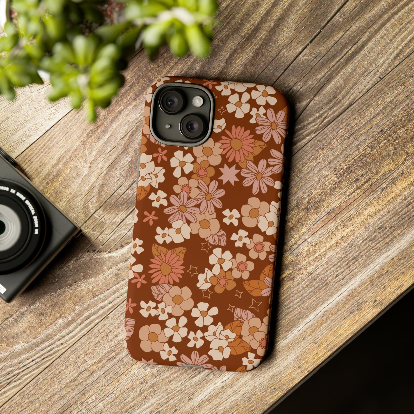 Deep Maroon Meadow | Tough Phone Case