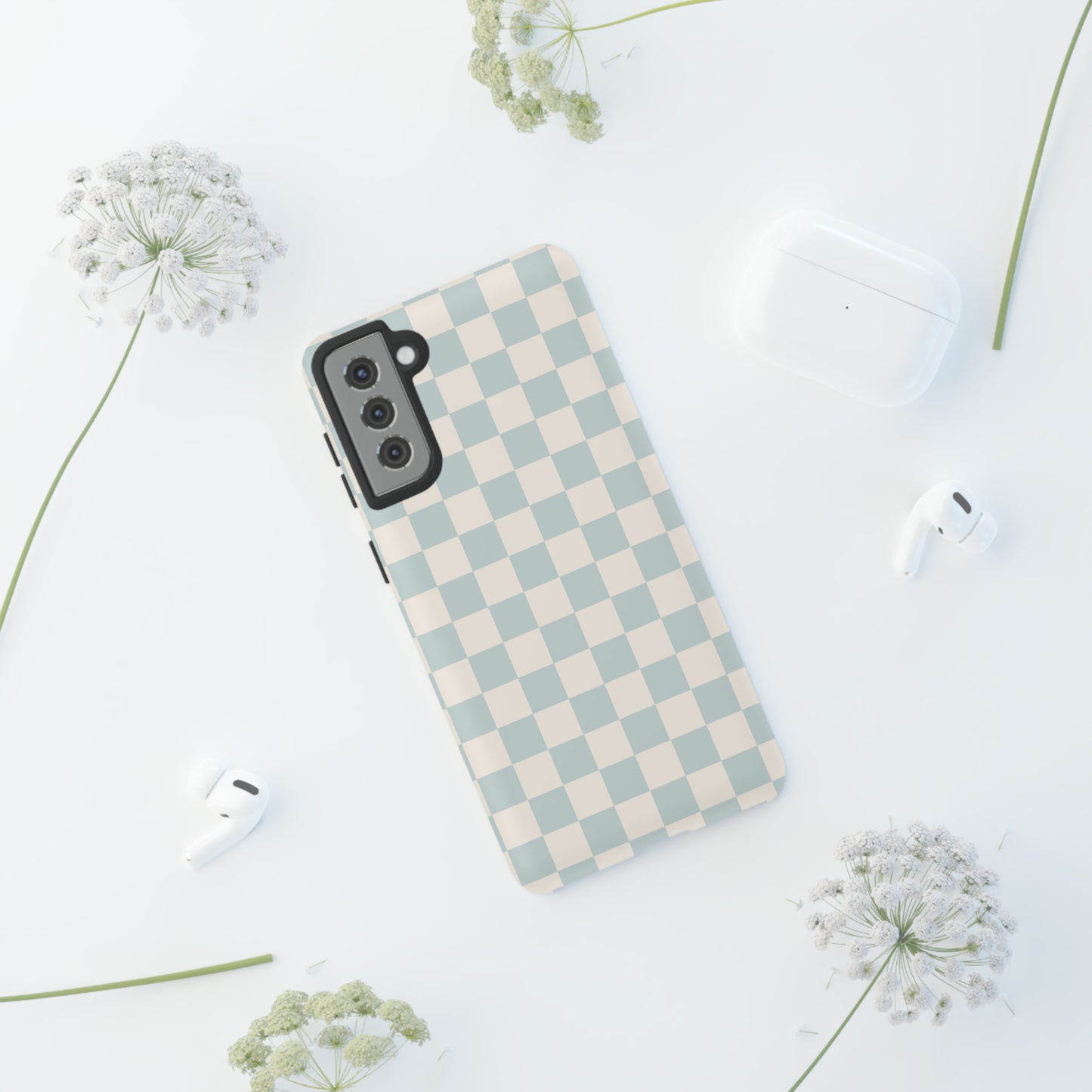 Light Blue Checkers | Tough Phone Case