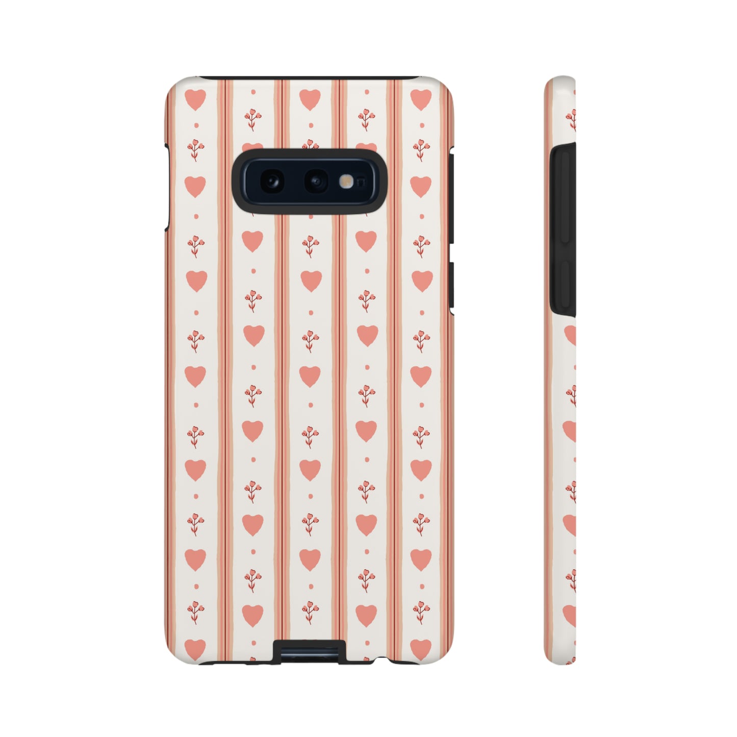 Light Pink Vintage Heart Pattern | Tough Phone Case