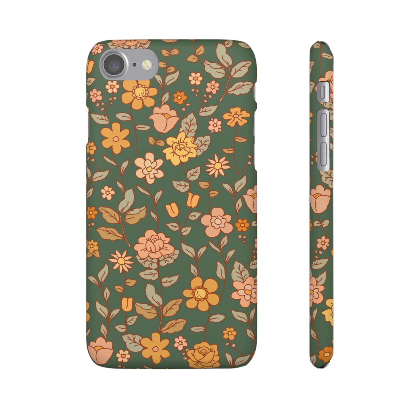 Green Old Fashioned Flowers / Snap Cases