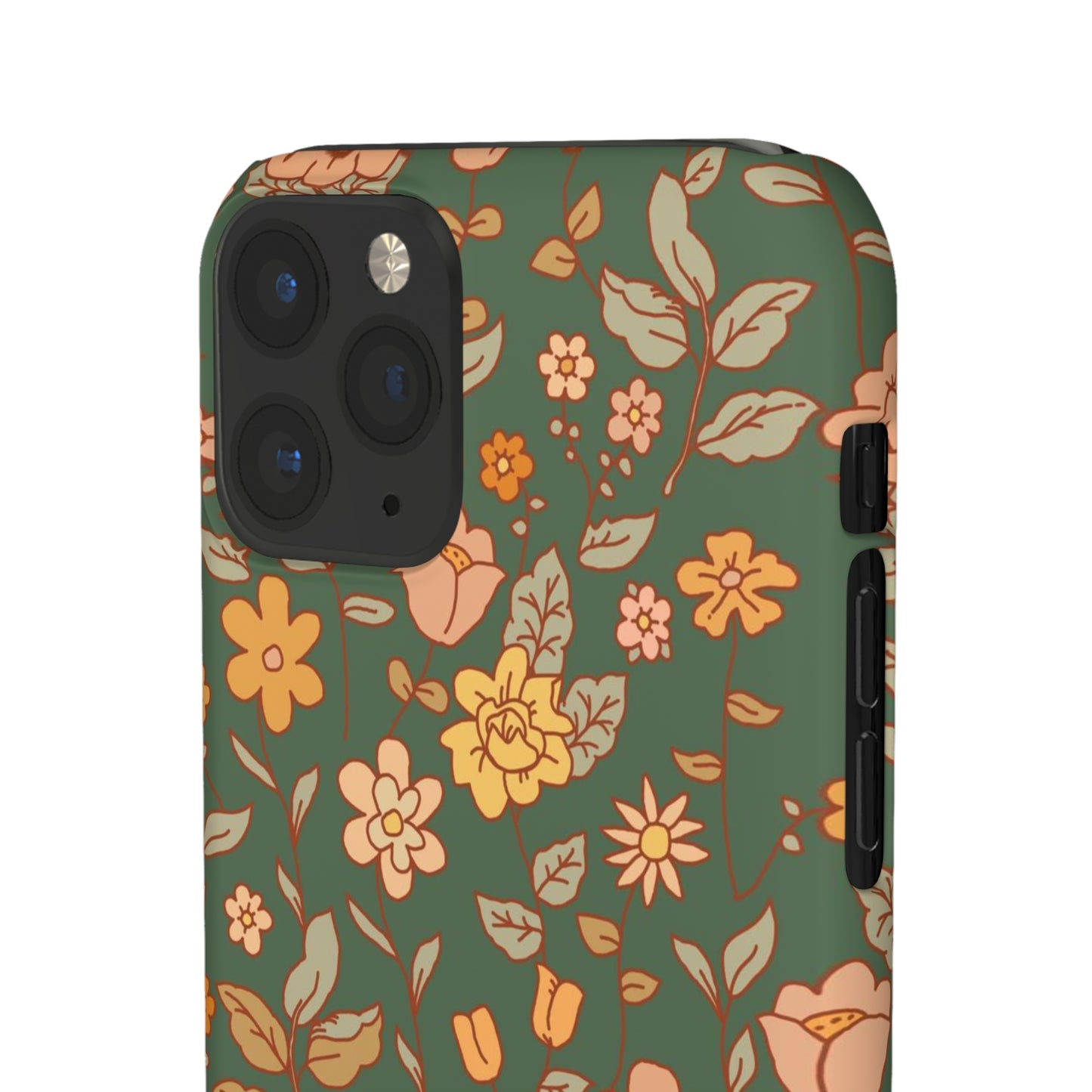 Green Old Fashioned Flowers / Snap Cases